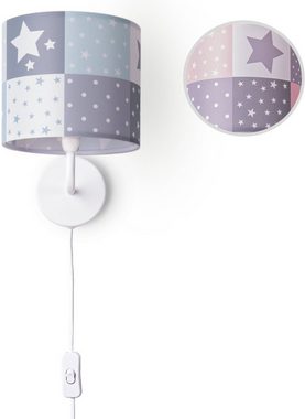 Paco Home Wandleuchte Cosmo 345, ohne Leuchtmittel, Kinderlampe Wandlampe Schalter Ø…18cm Sterne Punkte Kabellänge 3m E14