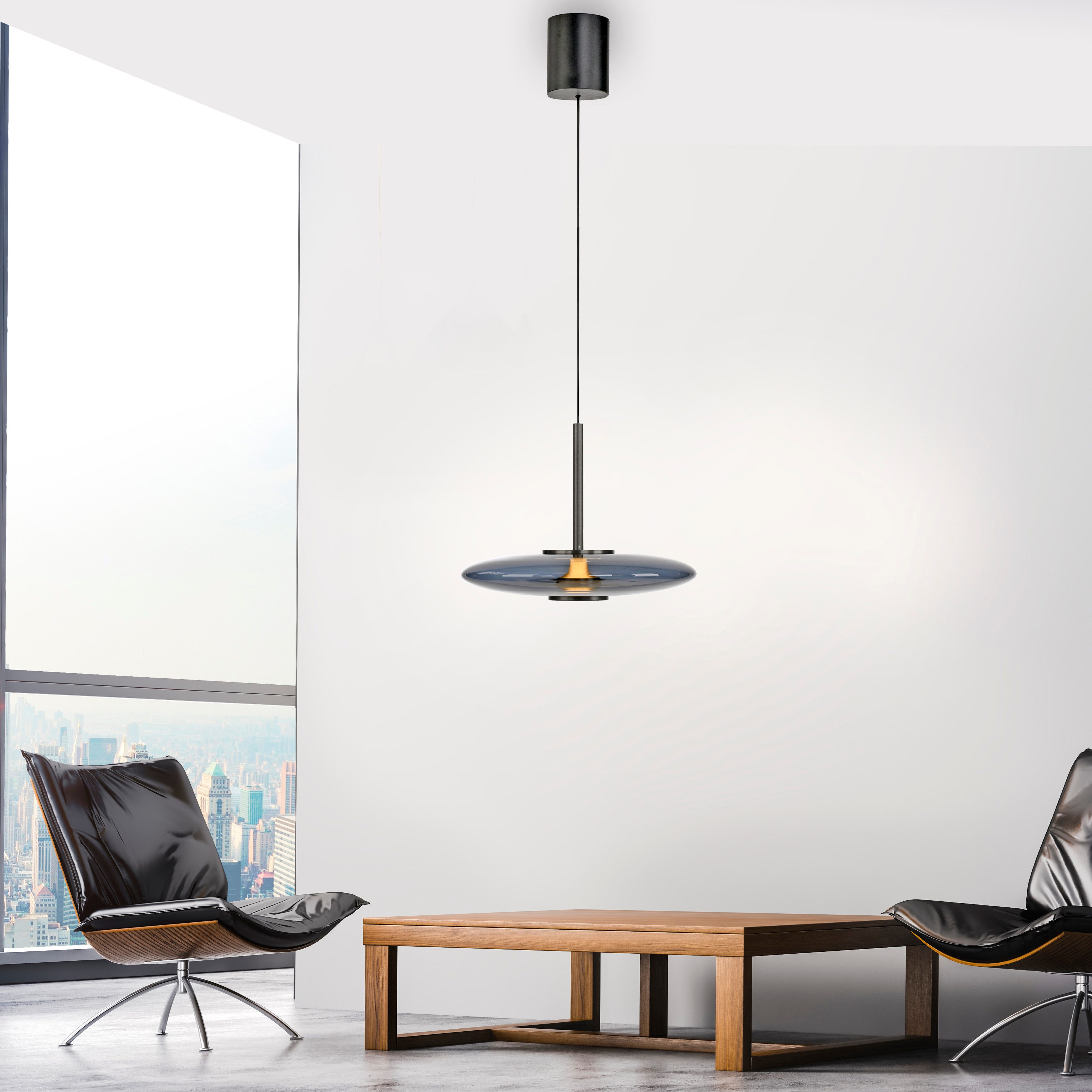 Neuhaus PURE LED Pendelleuchte PURE E-Vitrum, CCT - über Fernbedienung, LED fest integriert, warmweiß - kaltweiß, e-LIFT®-Funktion, CCT, dimmbar über Fernbedíenung