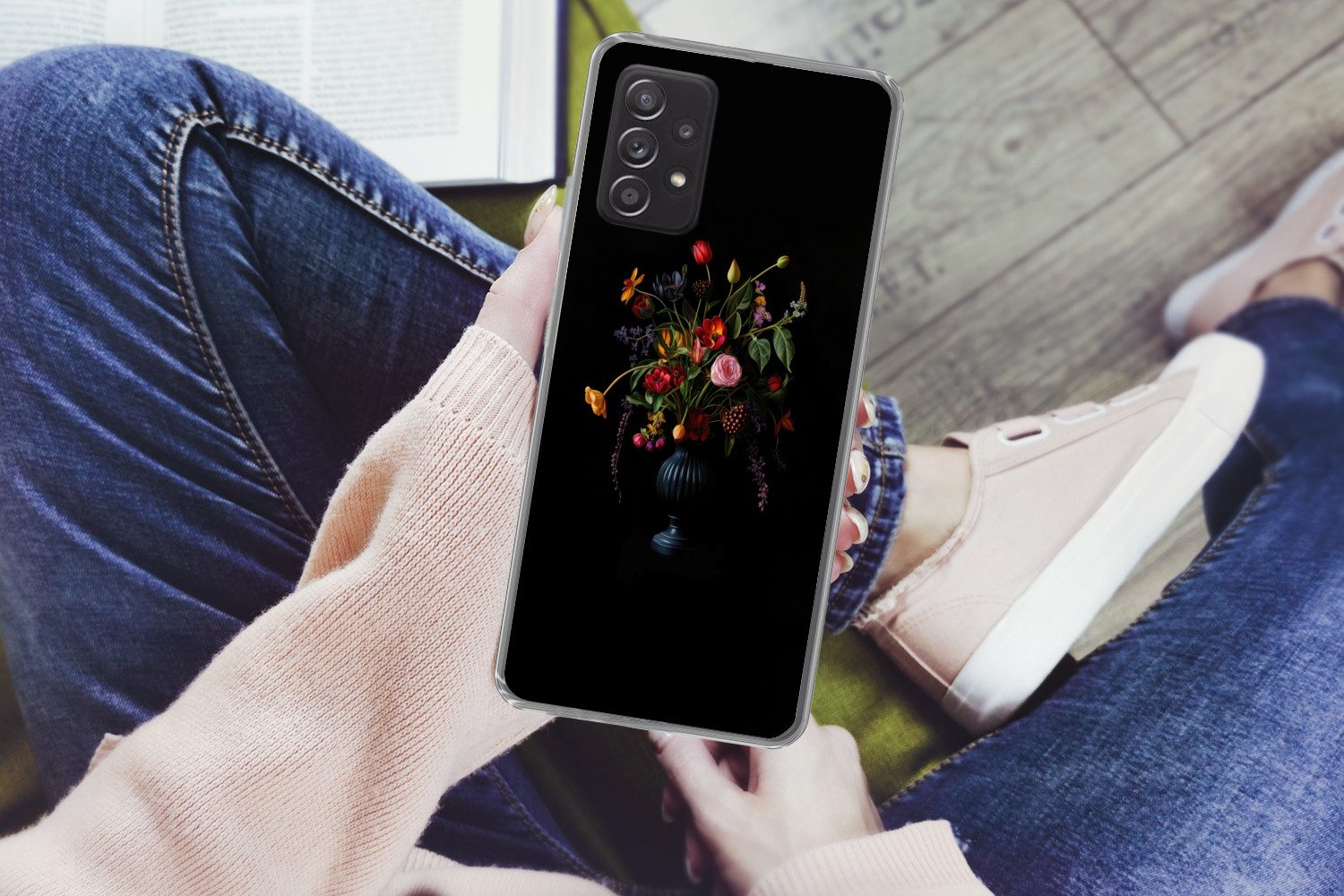 MuchoWow Handyhülle für Samsung Galaxy A53 5G Blumen - Beeren - Klassisch, Phone Case, Silikon, Schutzhülle Dünn