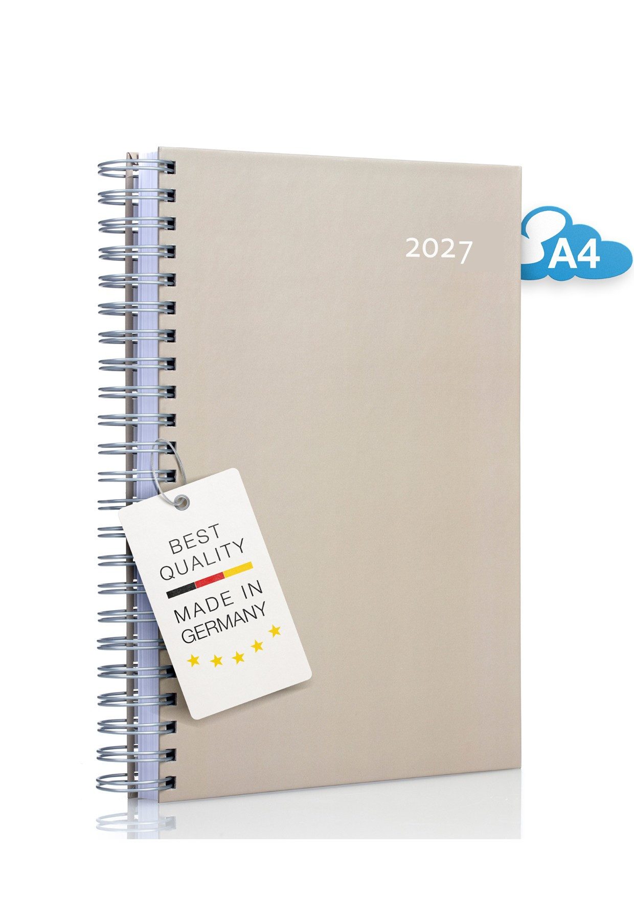edition cumulus Terminkalender edition cumulus Der GROSSE DICKE Tageskalender 2027 DIN A4 1Tag=1Seite, 1 Tag pro Seite, DIN A4, FSC-Papier, Notizbereich, Made in Germany