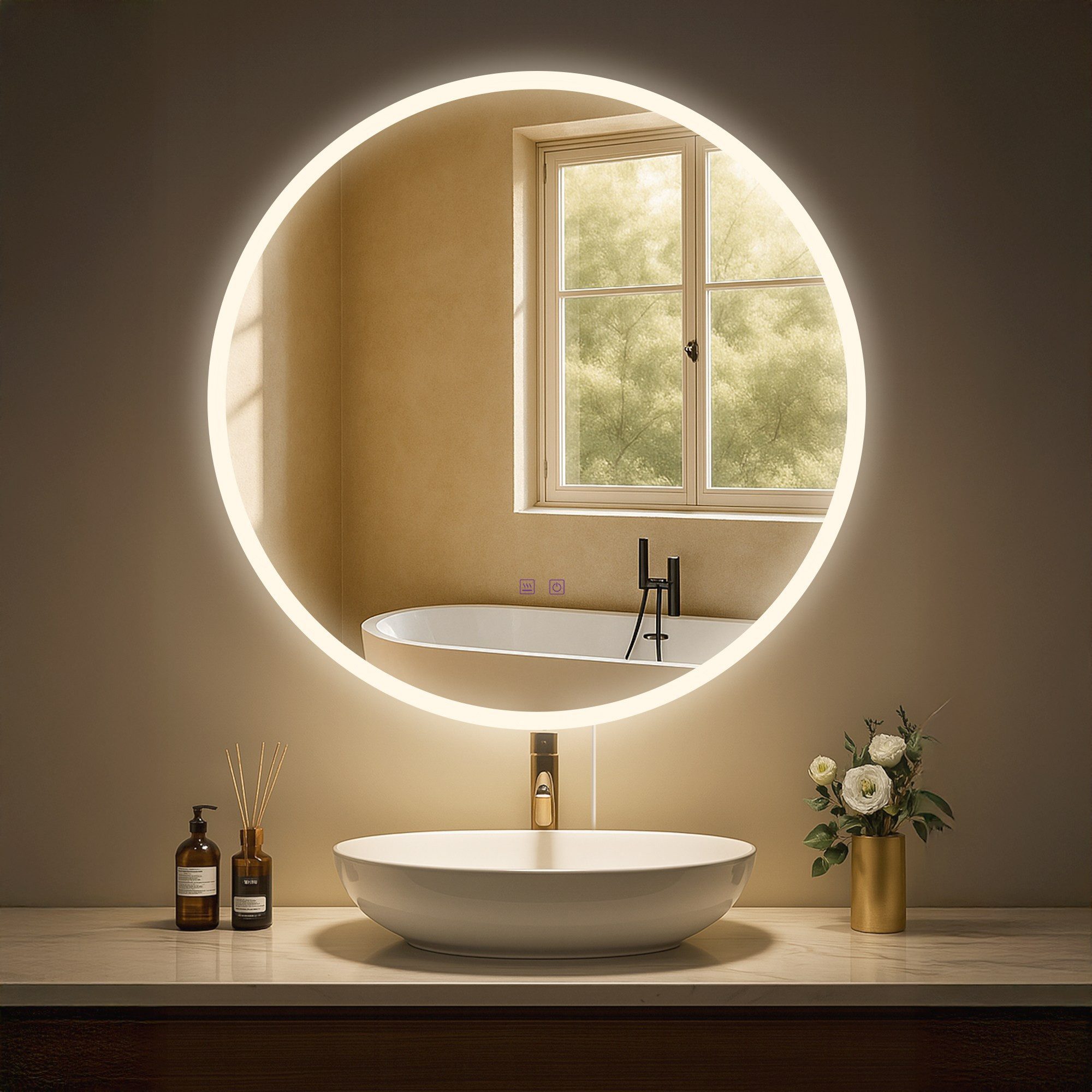 CLP Wandspiegel Laconia (1er), Bluetooth-Lautsprecher, Anti-Fog, LED-Licht, IP44 – Bild 3 von 5