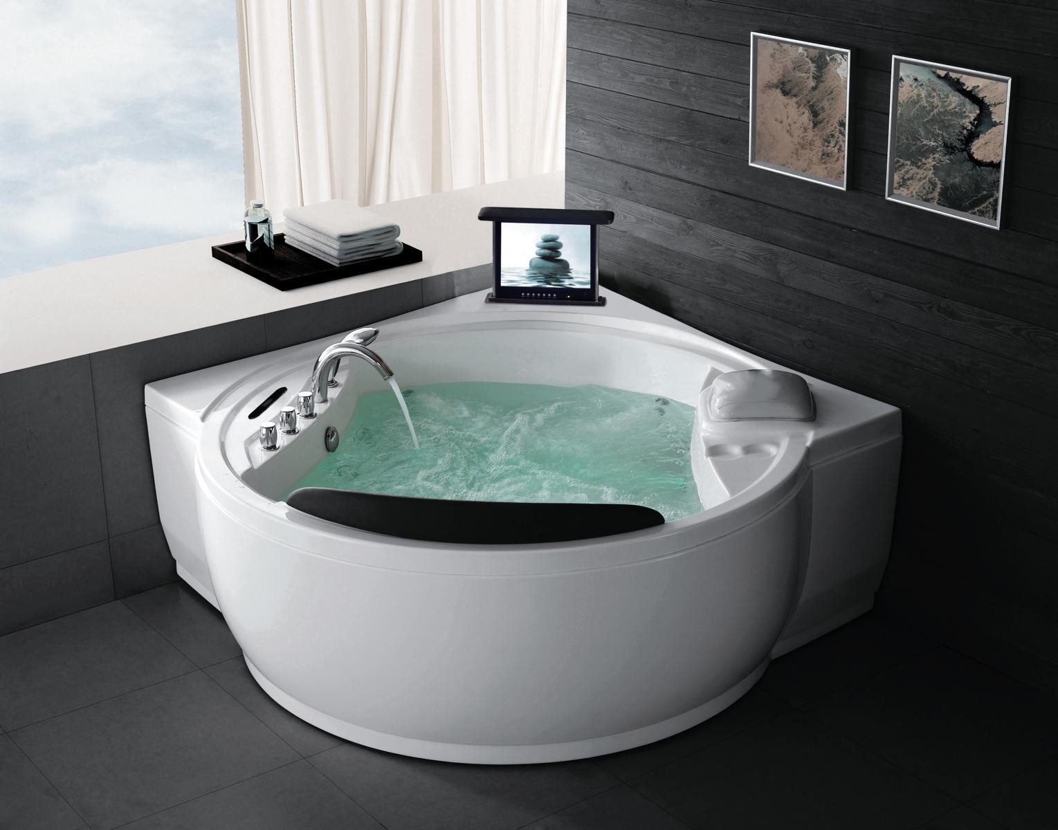 Duwilux Whirlpool-Badewanne XL 2 Personen Whirlpool Boulder 181x181 Badewan günstig online kaufen
