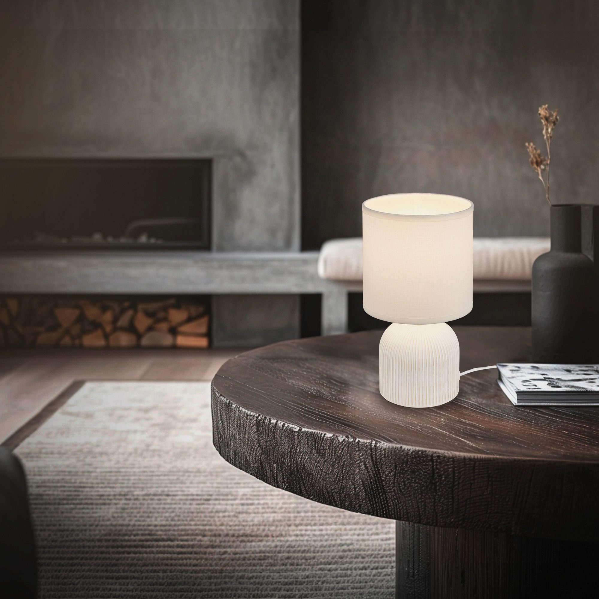 Briloner Leuchten Tischleuchte LED Tischlampe Wohnzimmer Keramik Kommodenlampe E14, ohne Leuchtmittel, Tischlampe max. 10W Schlafzimmer Wohnzimmer Nachttisch – Bild 5 von 5