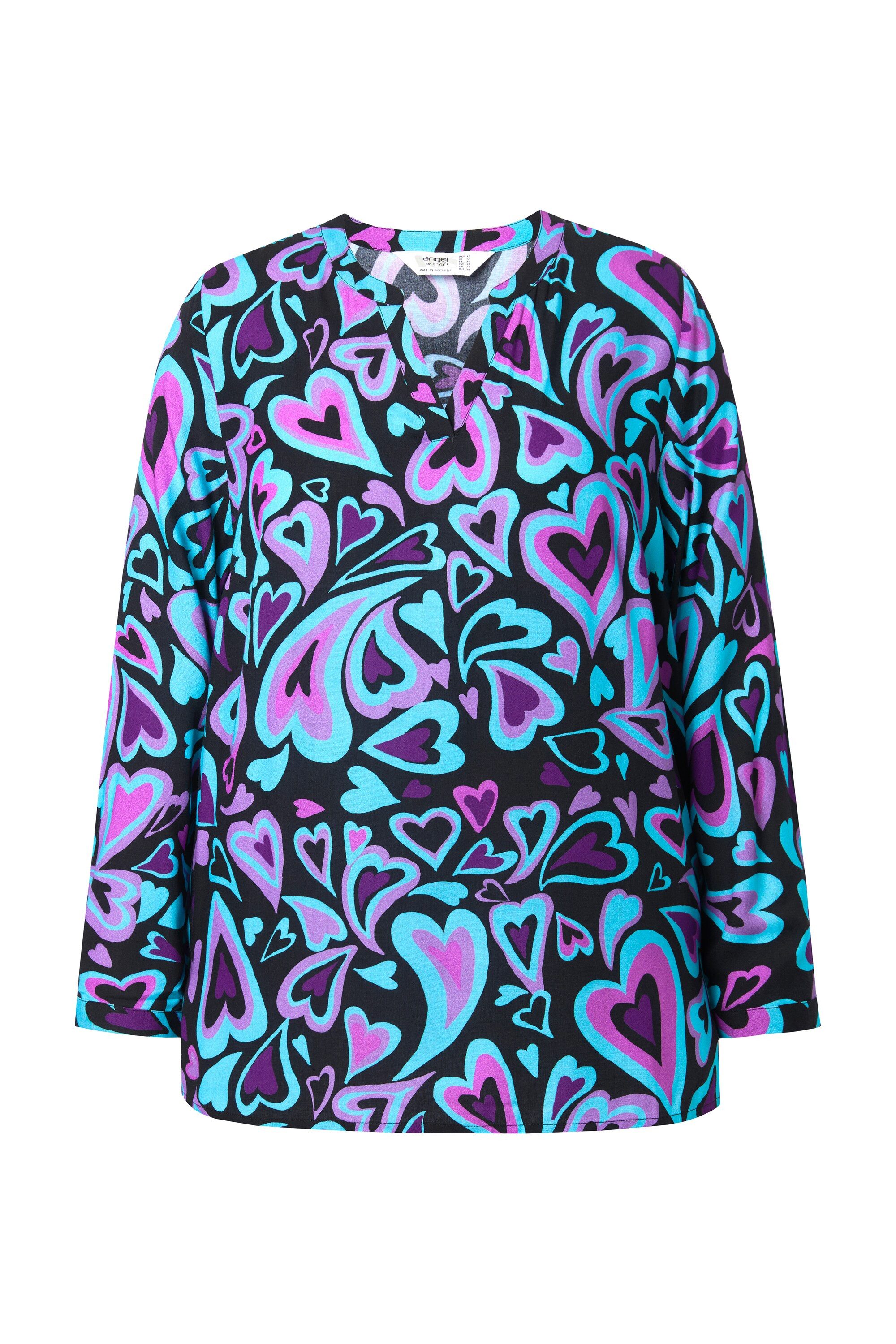 Angel of Style Tunika Tunika Herzmuster Tunika-Ausschnitt Langarm günstig online kaufen