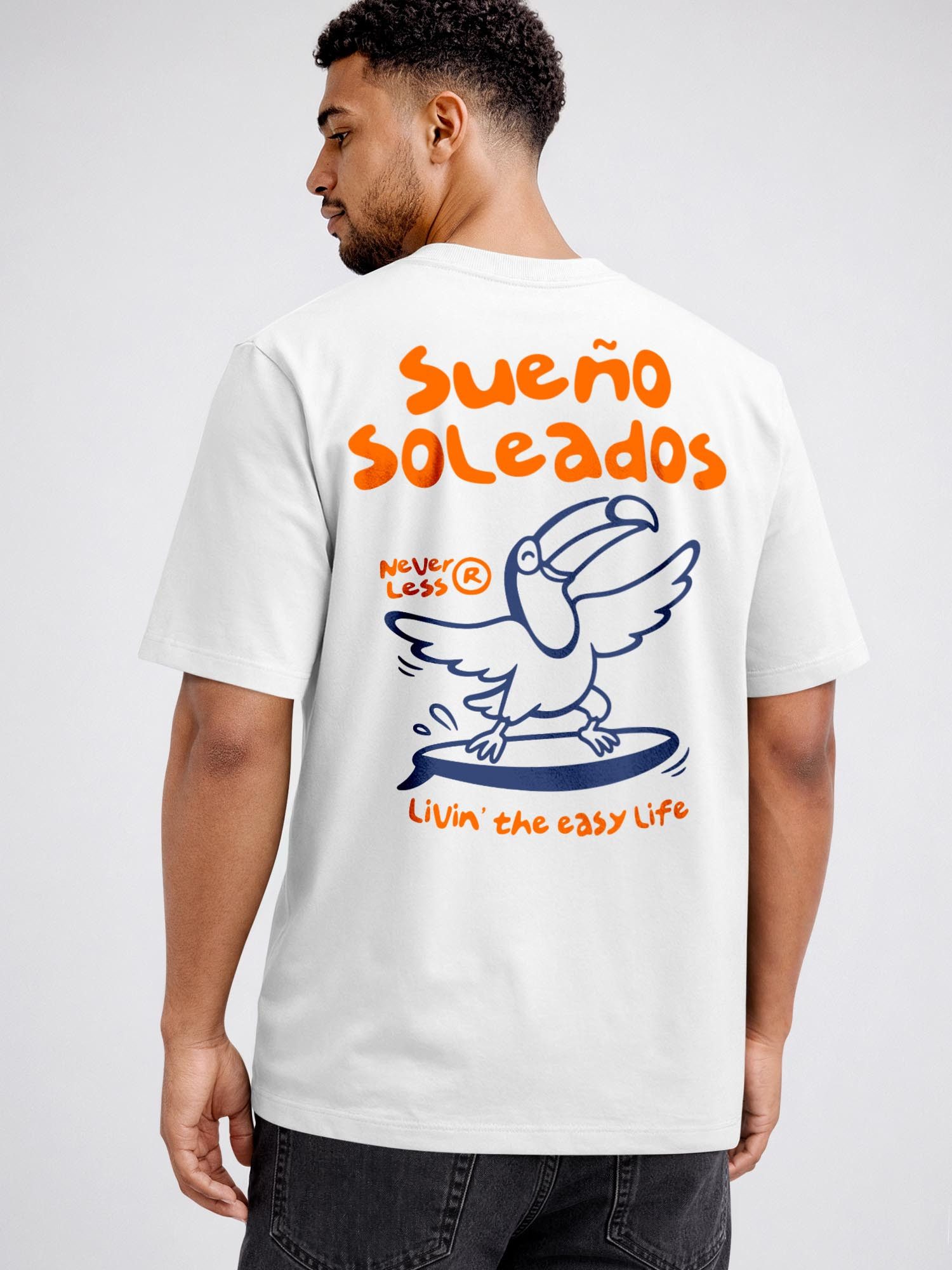 Neverless Oversize-Shirt Herren T-Shirt - Surf Design Tucan - Oversized Relaxed Fit Printshirt mit Print