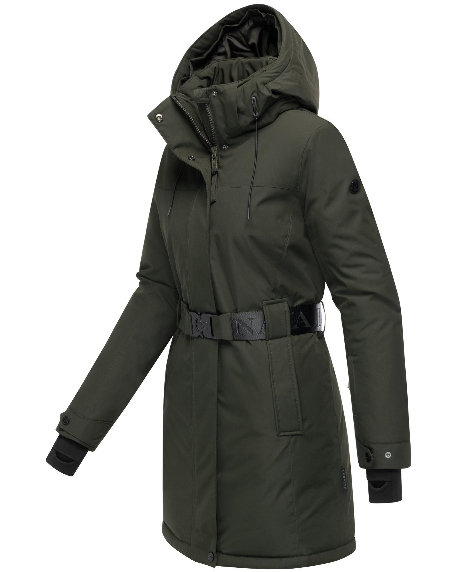 Navahoo Wintermantel Frostkuss 14 Warmer Damen Mantel mit abnehmbarer Kapuze und Taillengürtel