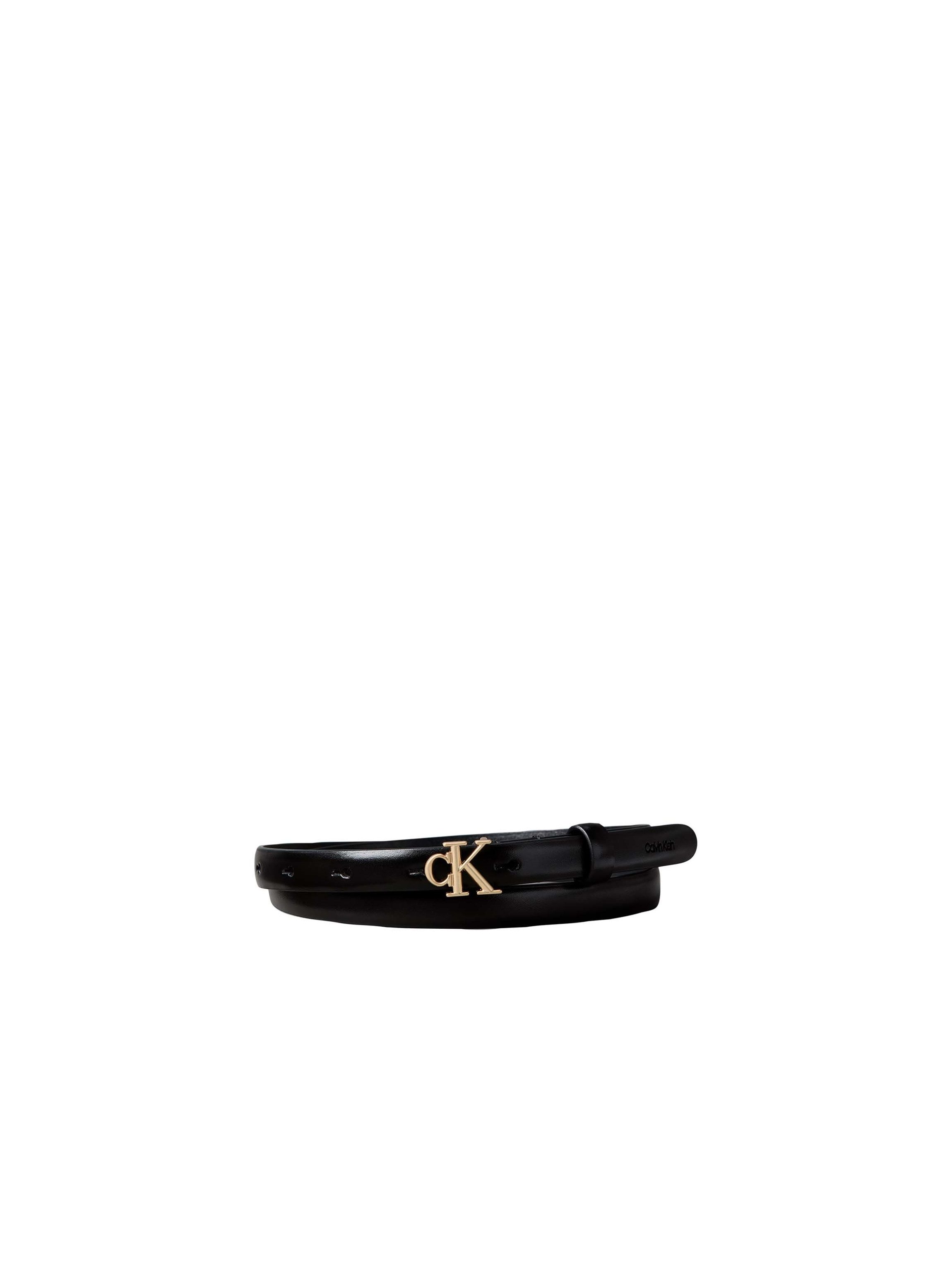 Calvin Klein Ledergürtel ROUND CK BUCKLE 15MM BELT SMOOTH Größenverstellbar mit Metallschließe