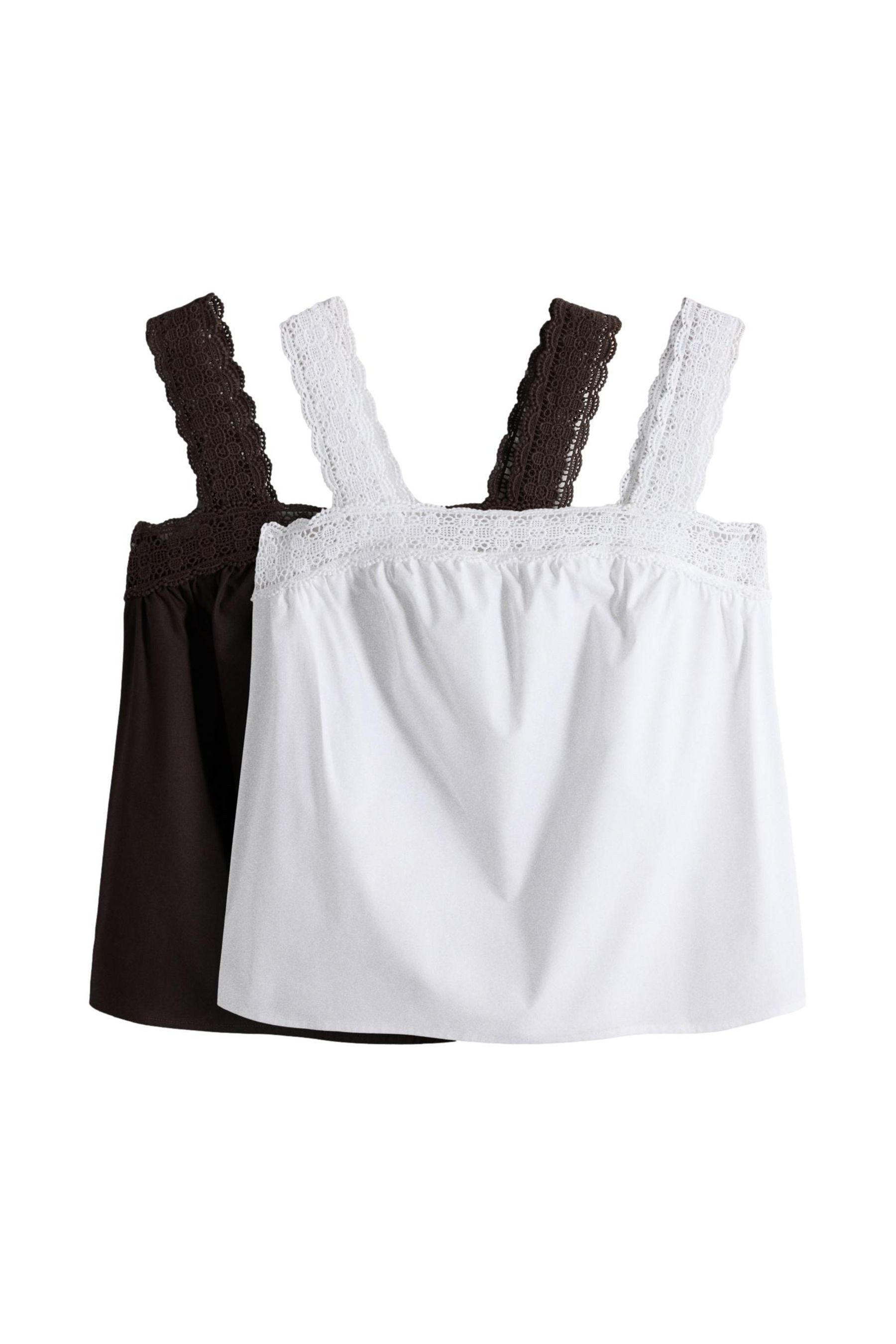 The Set Trägertop The Set Trägertops mit Spitzenbesatz, 2er-Pack (2-tlg)