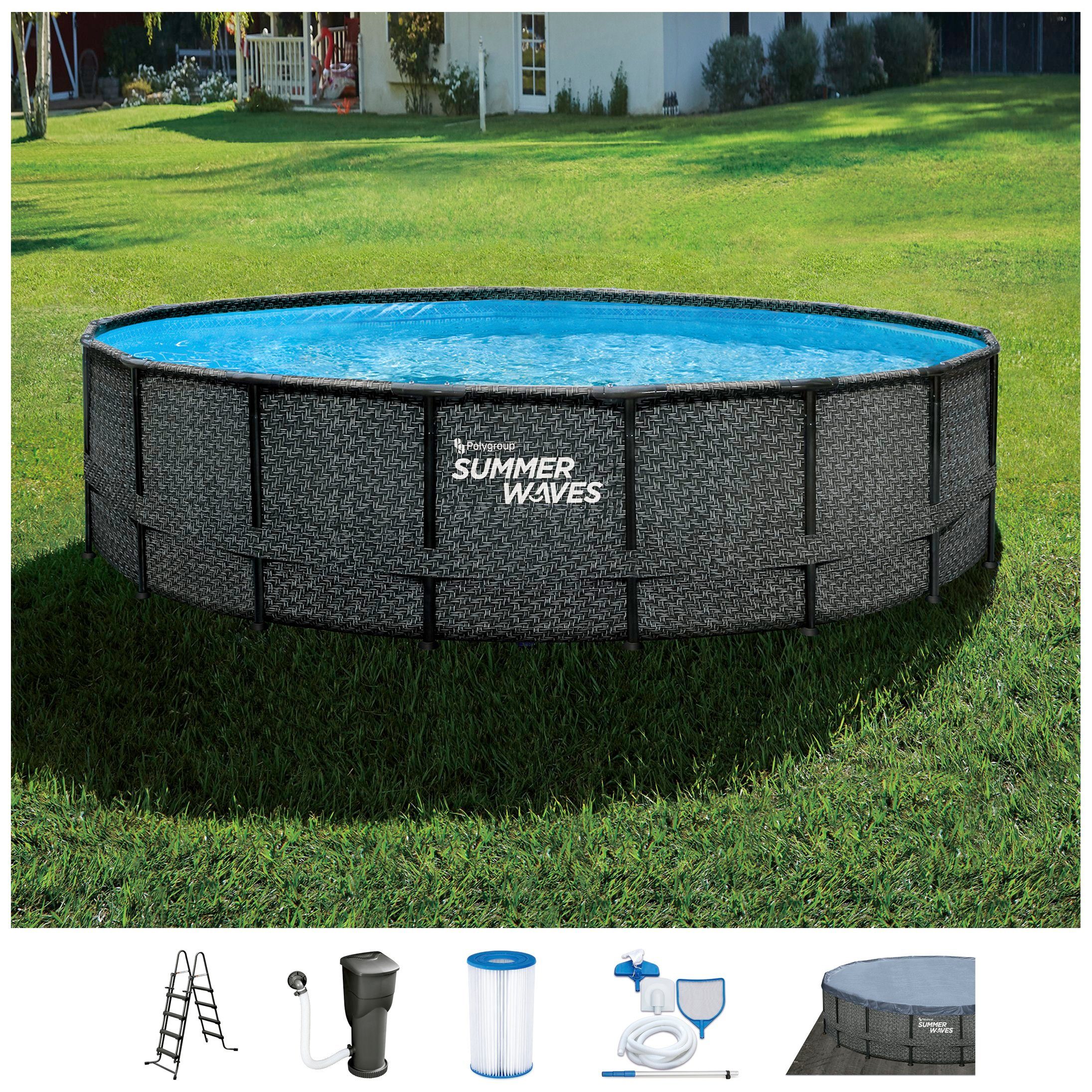 SummerWaves Framepool Elite (Set, 7-tlg), ØxH: 549x132 cm