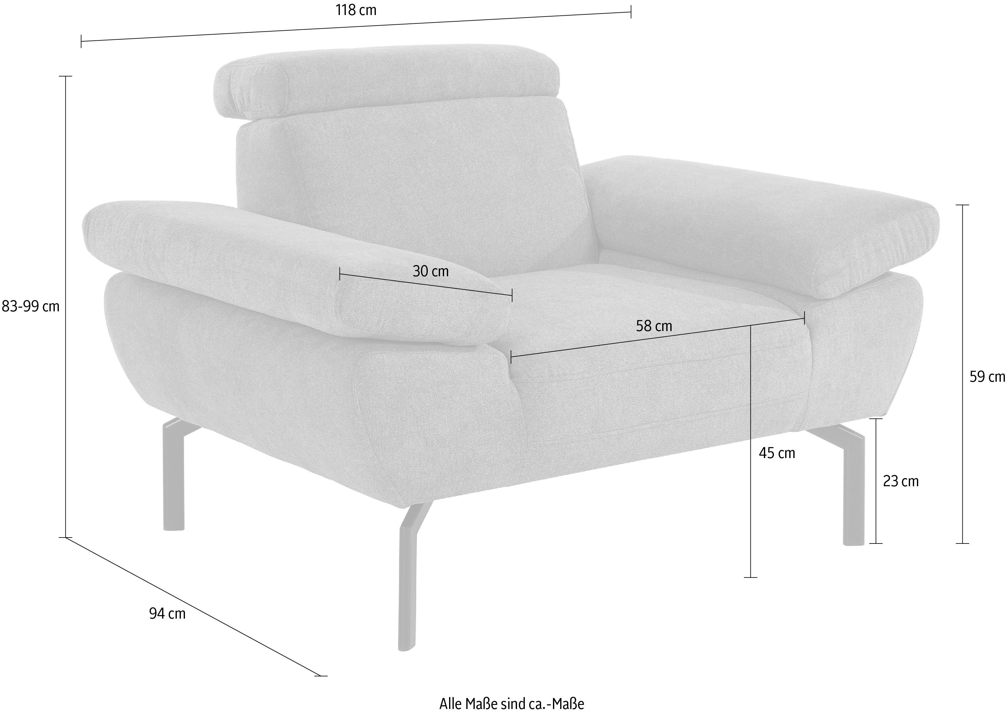 Places of Style Sessel Trapino Luxus, Lederoptik wahlweise Rückenverstellung, mit in Luxus-Microfaser