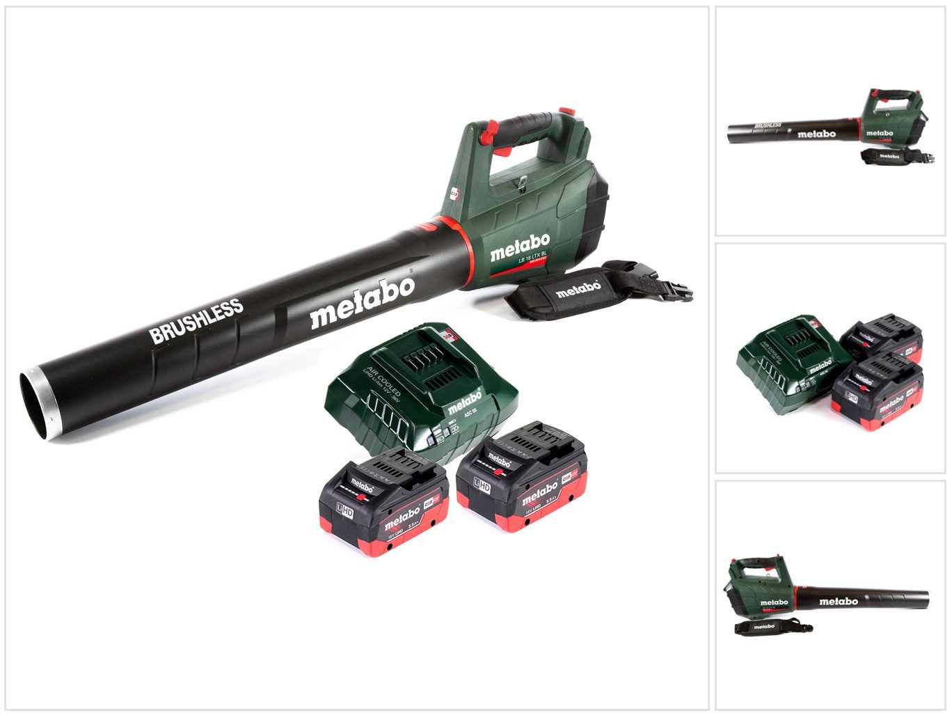 metabo Akku-Laubbläser LB 18 LTX BL Akku Laubbläser 18 V Brushless + 2x Akku 5,5 Ah + Ladege