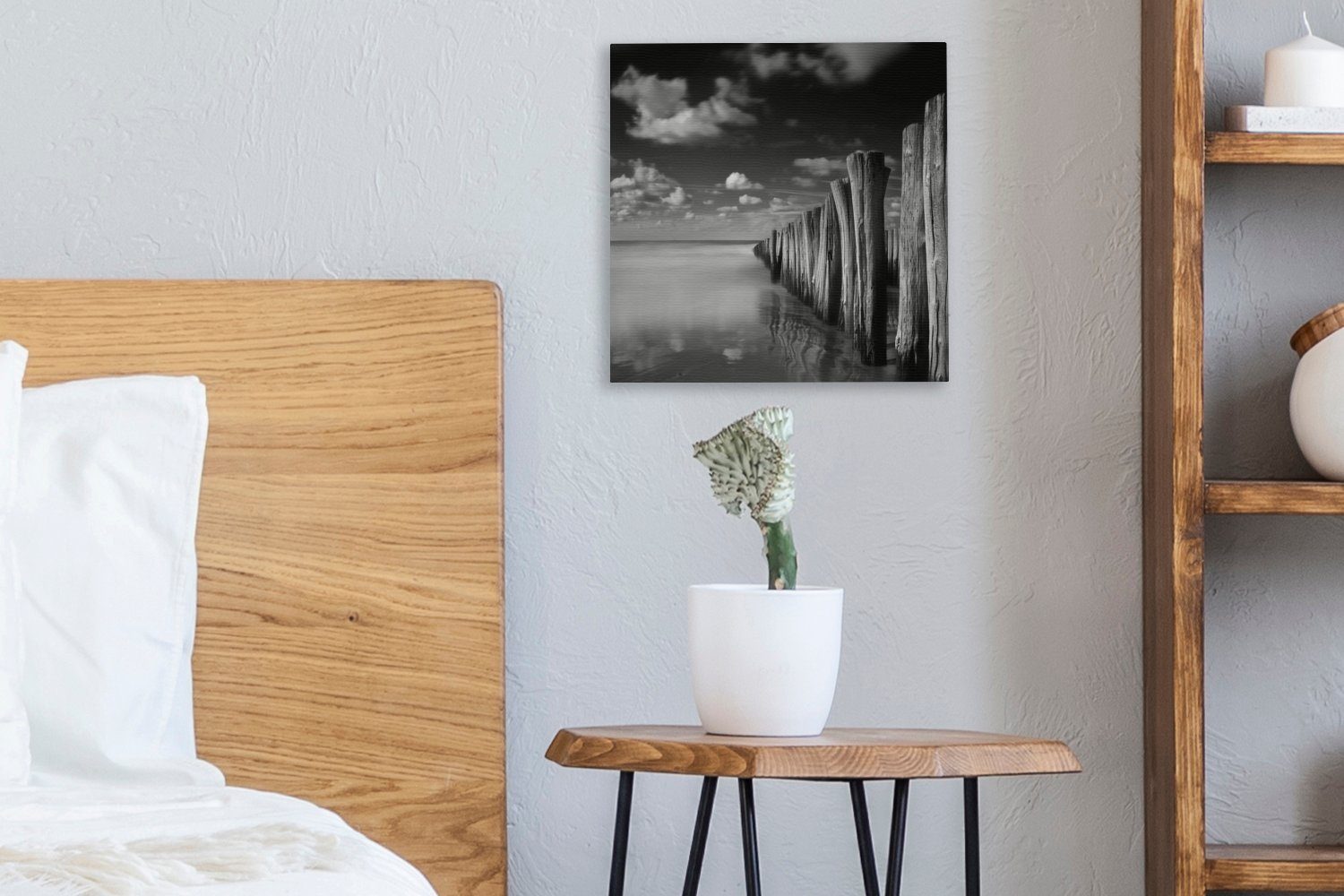 OneMillionCanvasses® Leinwandbild Wohnzimmer Stürmisches St), für Wetter Schlafzimmer (1 Schwarz-Weiß-Fotodruck, bunt Bilder Leinwand