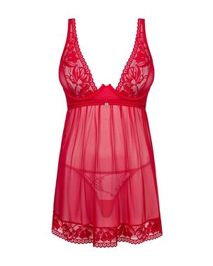 Obsessive Negligé Babydoll Lacelove rot mit String Nachthemd (2-tlg)