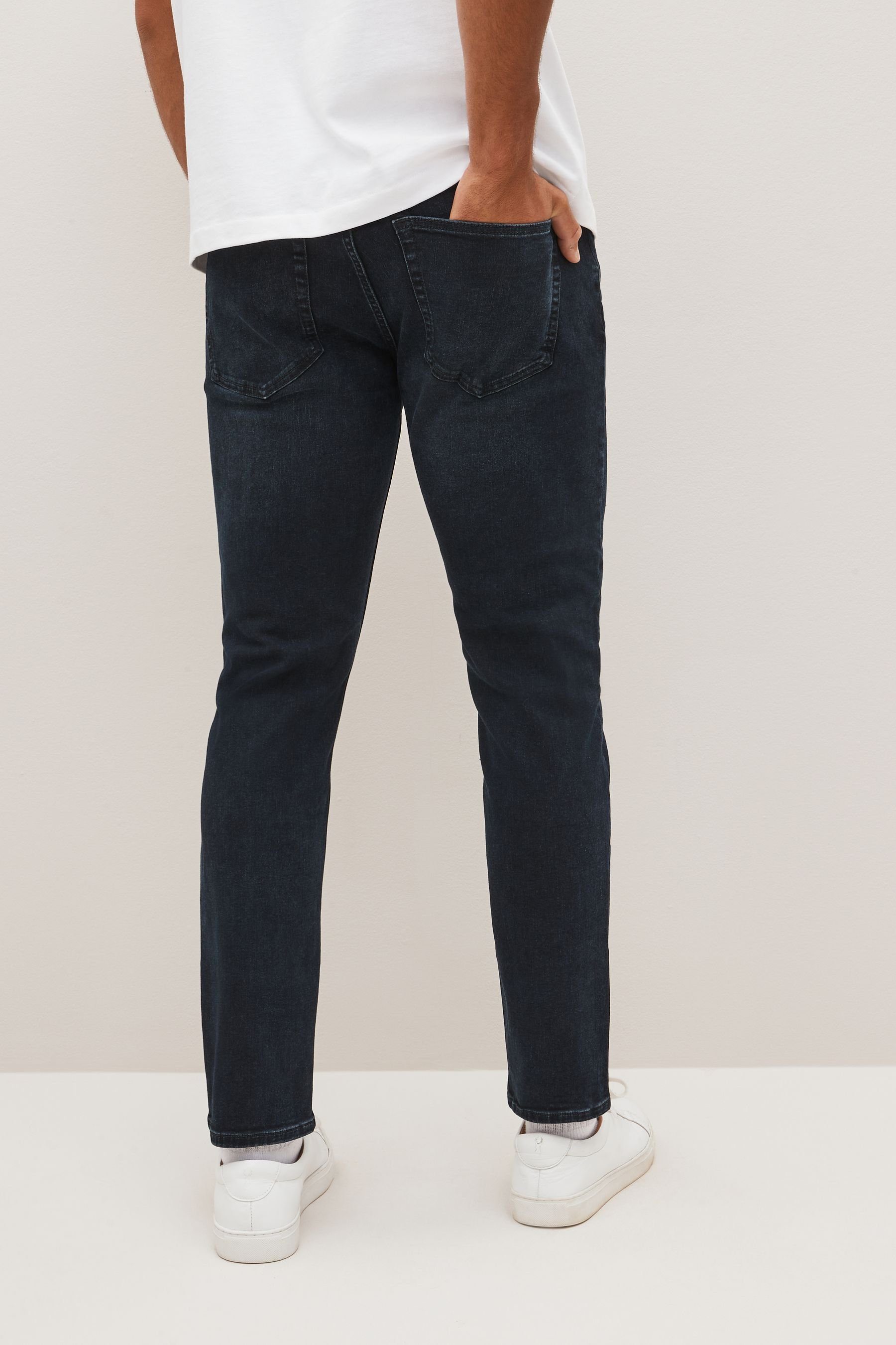 Next Skinny-fit-Jeans Skinny Fit Essential Black Stretch Jeans (1-tlg) mit Blue