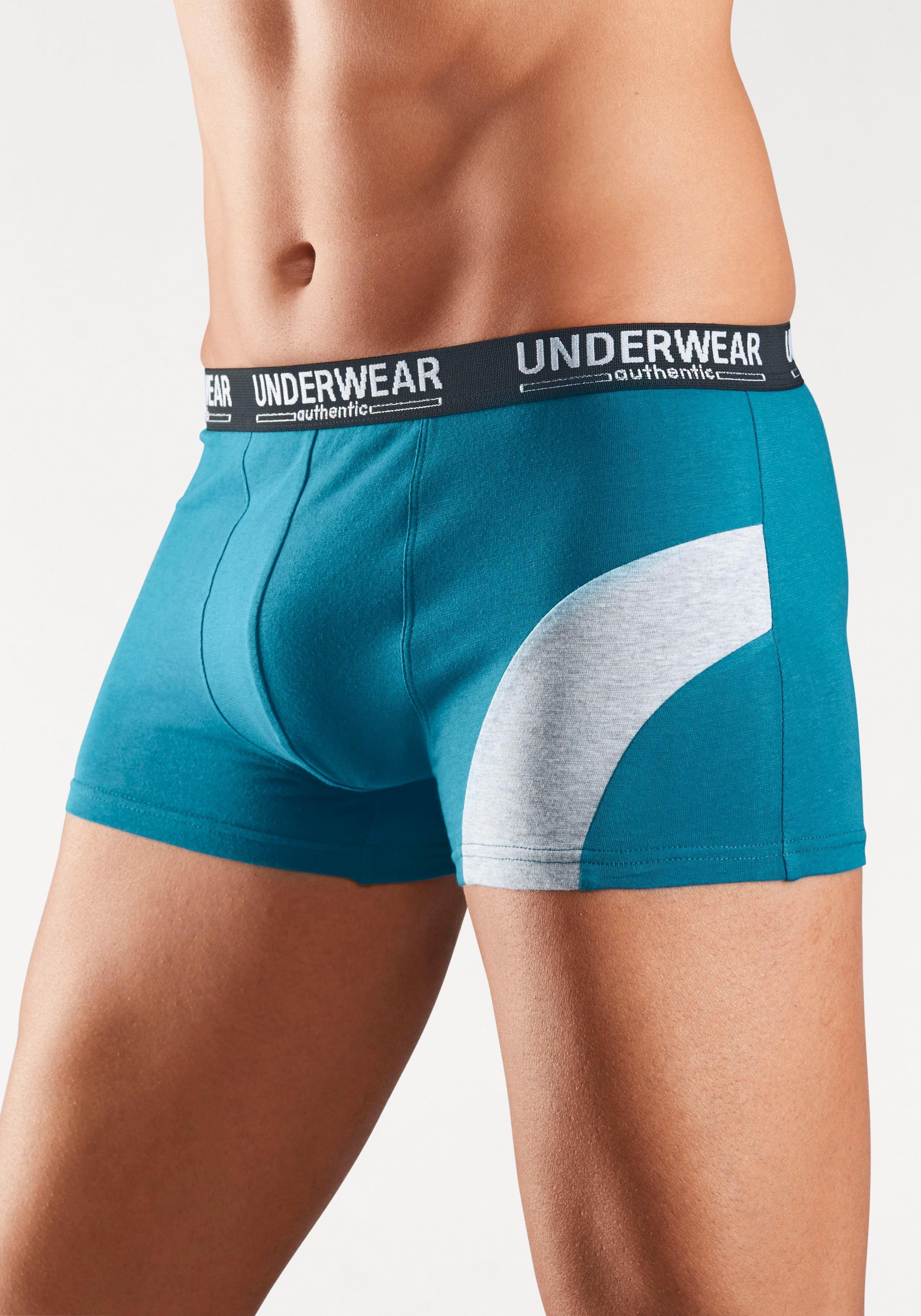 AUTHENTIC UNDERWEAR Boxer (Packung, 4-St) mit kontrastfarbenen Einsatz