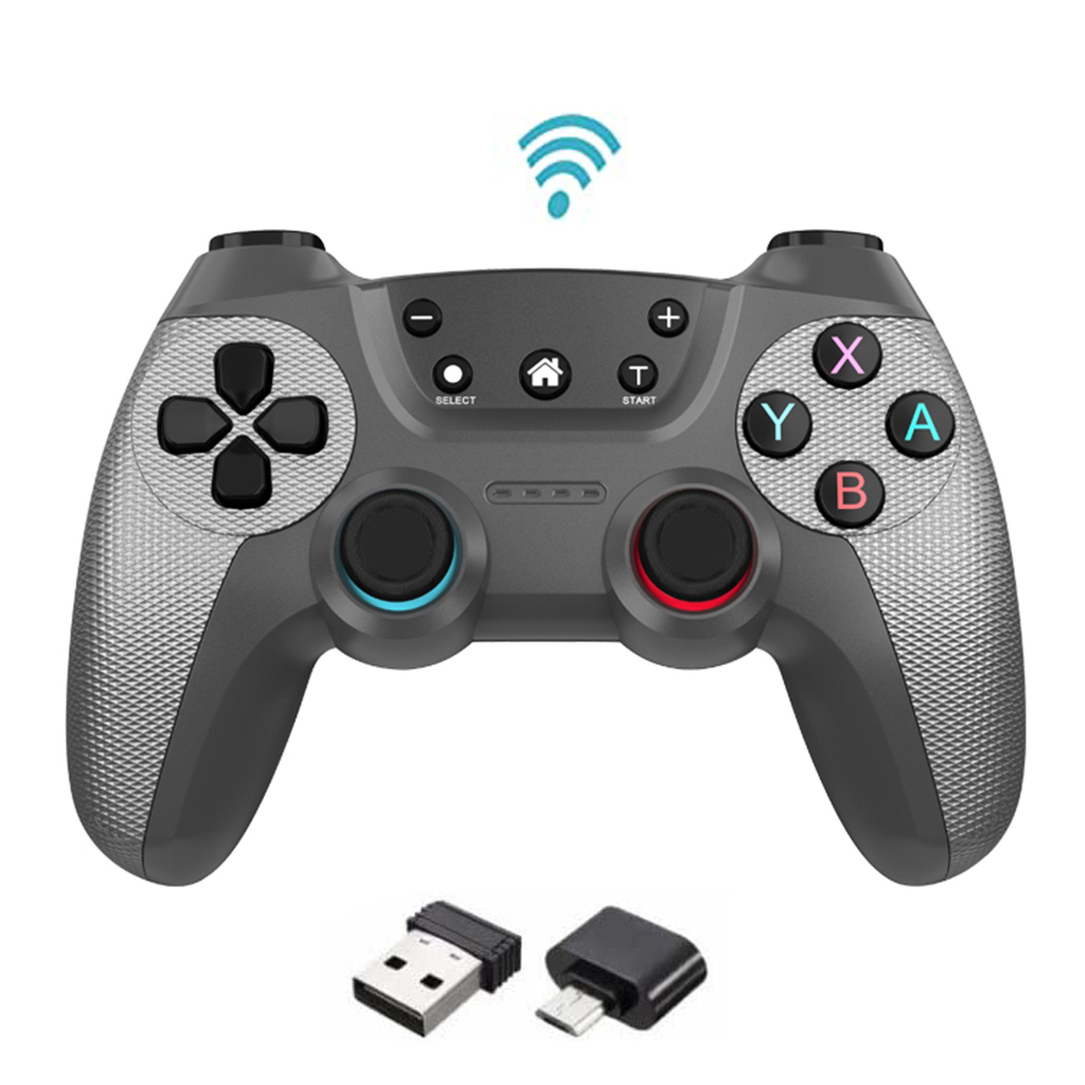 Tadow Android Gamepad Wirelesscontroller 2.4G drahtlose Übertragung Grau Gamepad (für Android,Smart TV,PC)