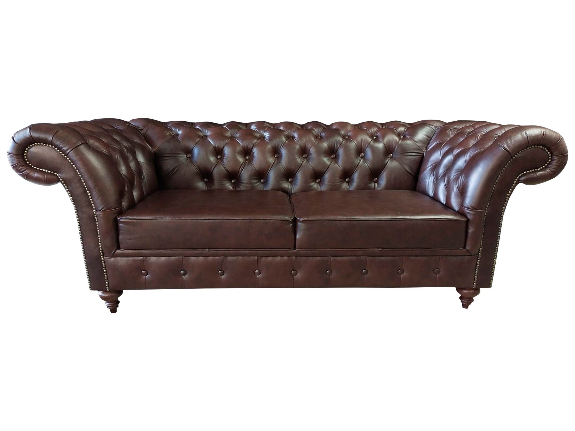 JVmoebel Chesterfield-Sofa Großes Classic 3-Sitzer Sofa in Chesterfield braun