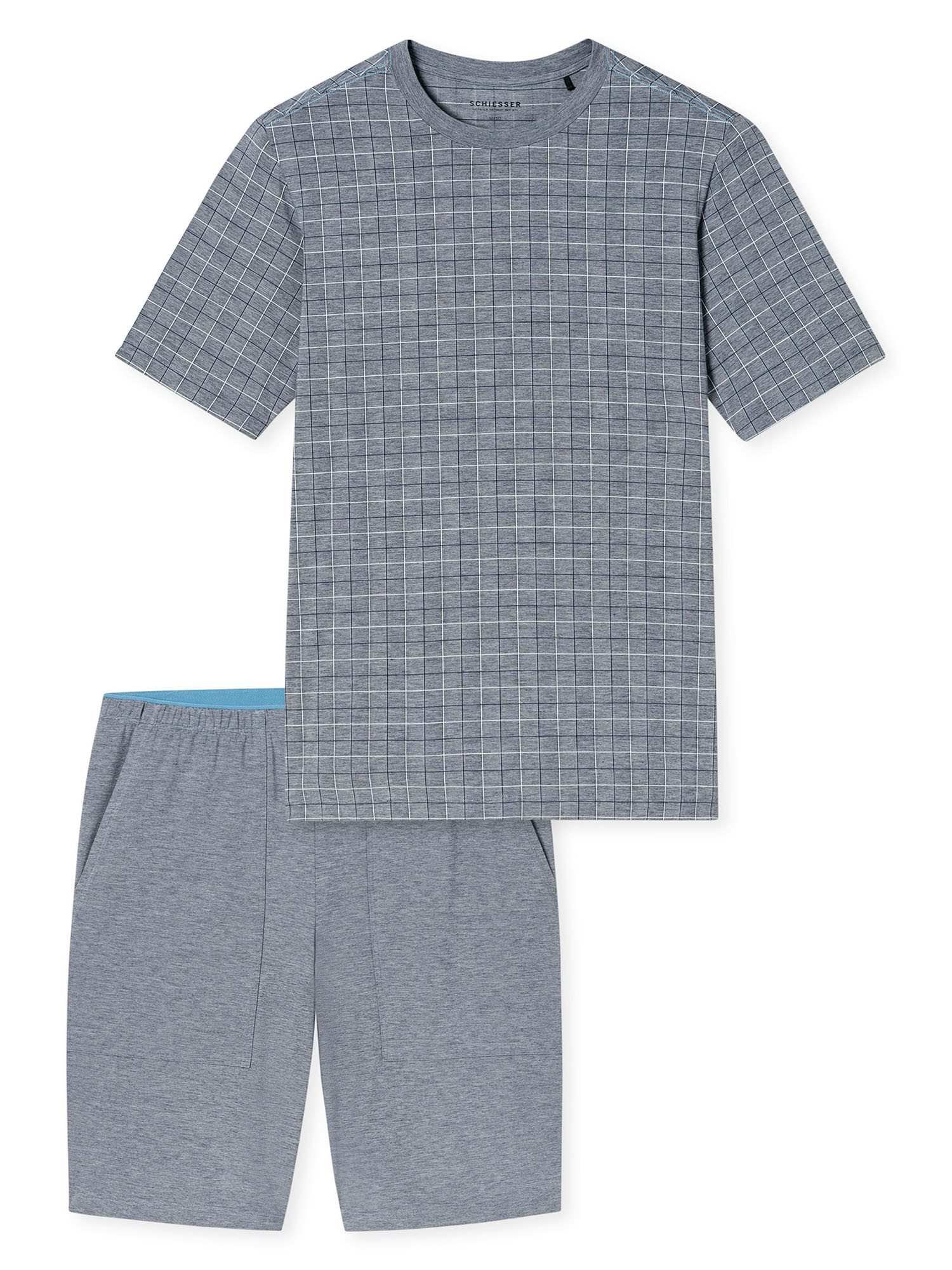Schiesser Pyjama Selected Premium Jacquard (2 tlg) Schlafanzug, Pyjama Set, Nachtwäsche – Bild 2 von 5