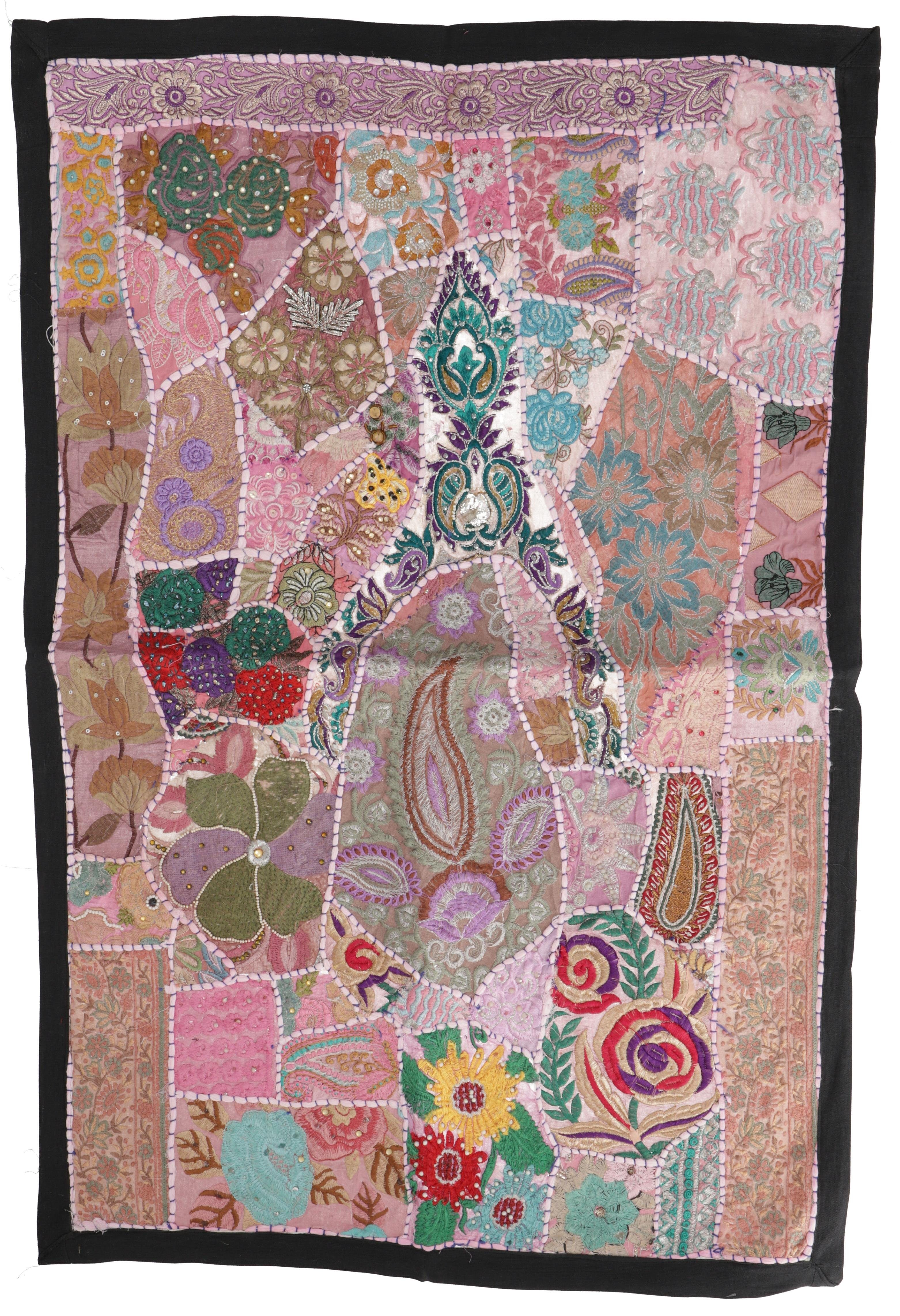 Guru-Shop Wandteppich Indischer Wandteppich Patchwork.., Höhe: 65 mm