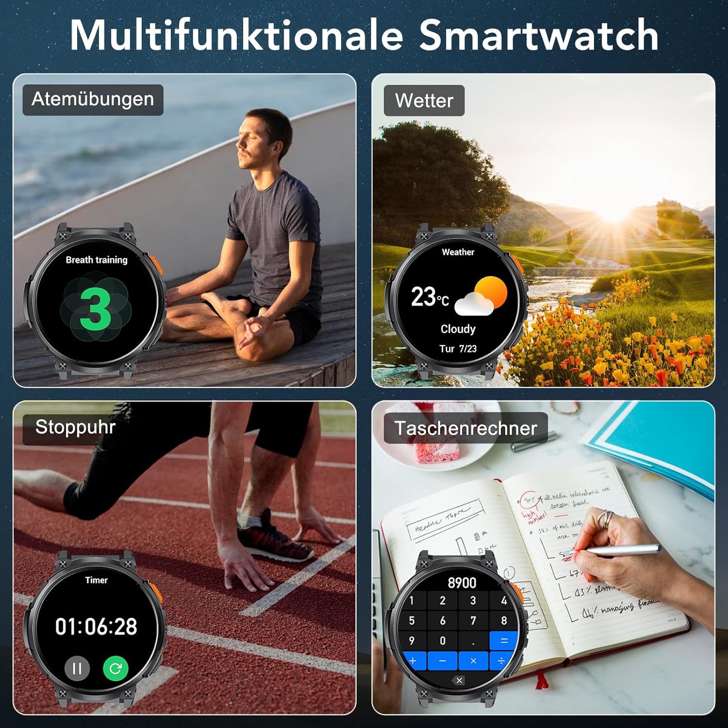 MEGALITH K66 Smartwatch (4,6 cm, android ios)