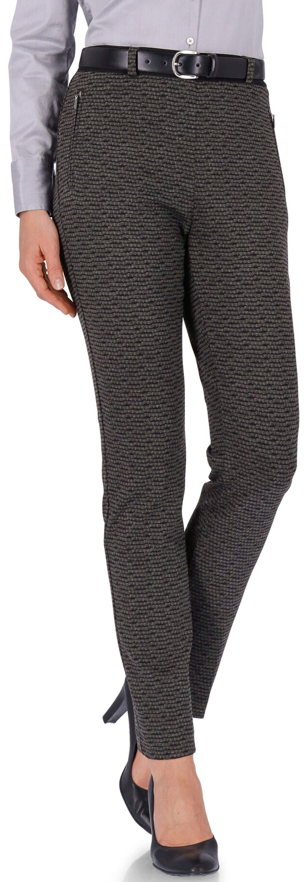 Stoffhose Jersey Hose Lillyth anthrazit gemustert Slim Fit