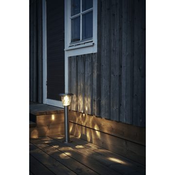 STAR TRADING LED Solarleuchte "Pireus" Edelstahl, warmweiß, 20lm, 190x190mm, solarbetrieben, warmweiß