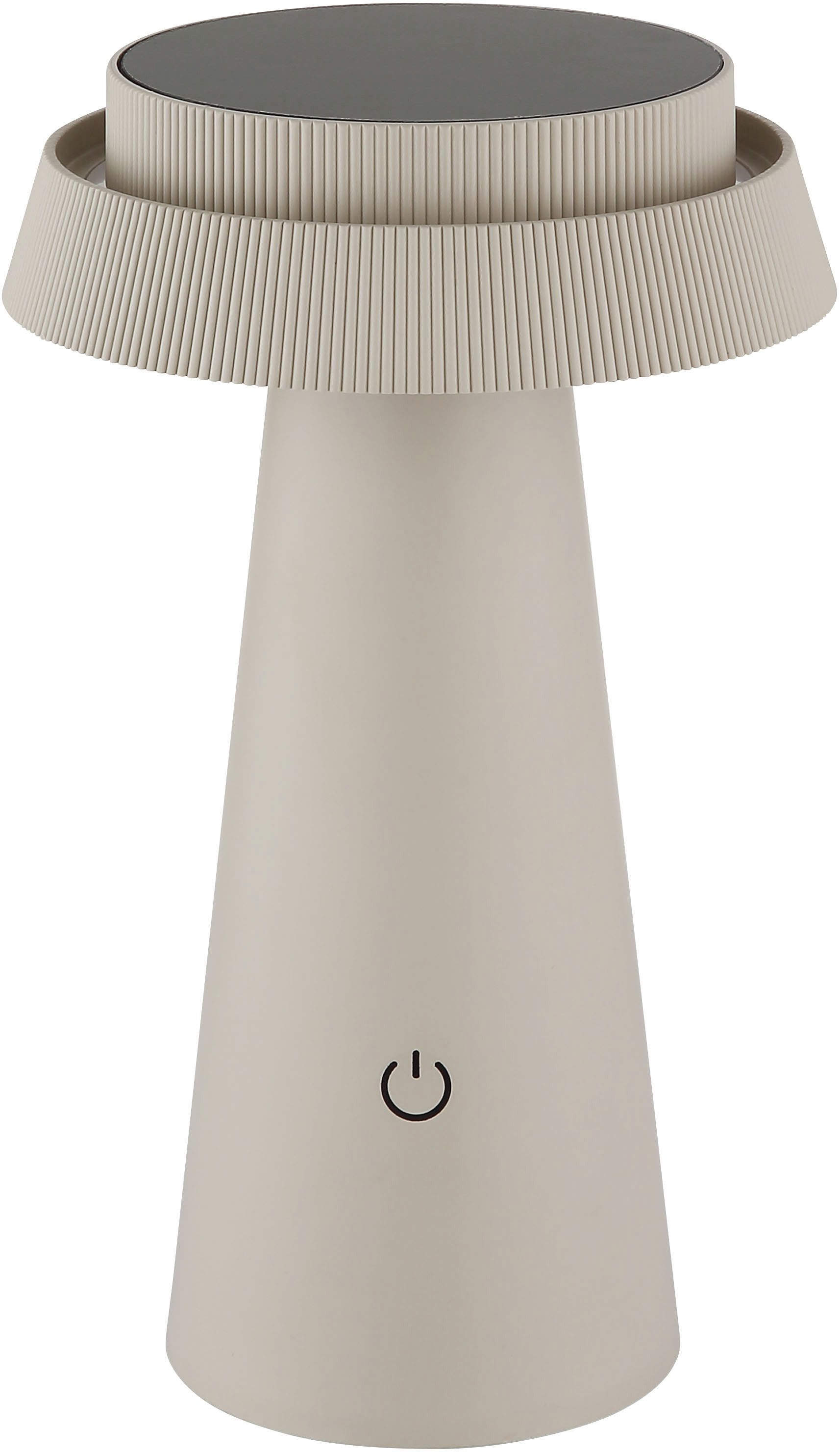 OTTO home LED Solarleuchte Tirria Akkuleuchte, Memoryfunktion, LED fest integriert, warmweiß - kaltweiß, stufenloser Touchdimmer, Farben fixierbar, Solarlampe, CCT