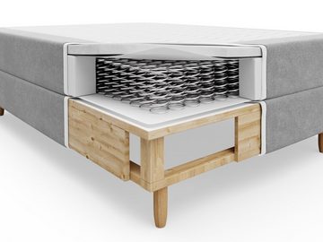 pressiode Polsterbett Doppelbett Polsterbett Bett Metall/ Holzfüße mit matratze