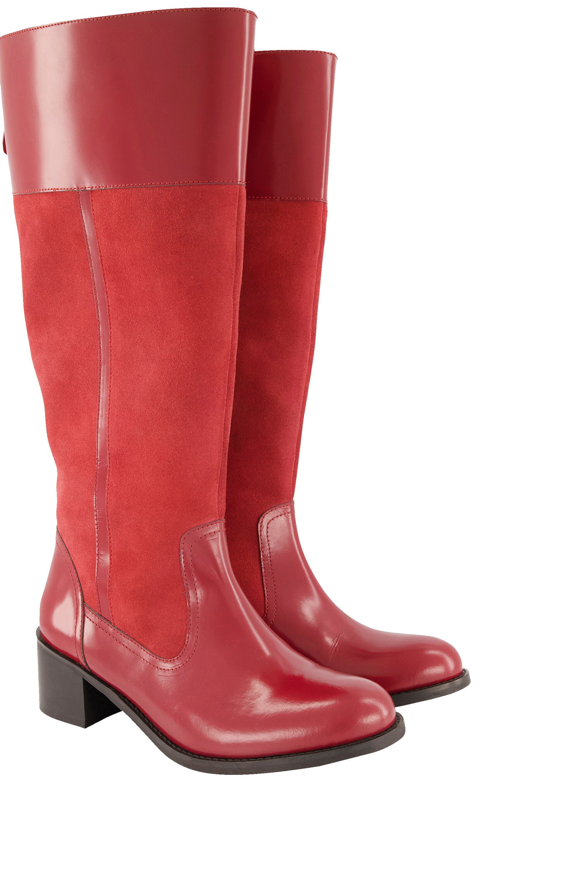 Ulla Popken Lederstiefel XL-Schaft Zipper Weite H Stiefel