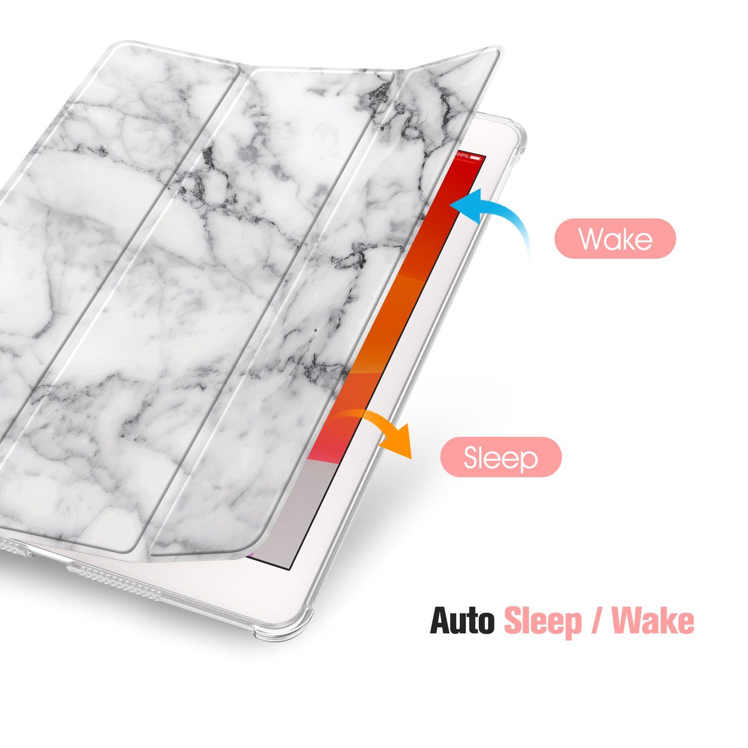 Fintie Tablet-Hülle für iPad 9. Gen 2021/8. Gen 2020/7. Gen 2019 10.2 Zoll mit Stifthalter, ultradünne leichte Case mit transparenter Rückseite & Auto Schlaf/Wach