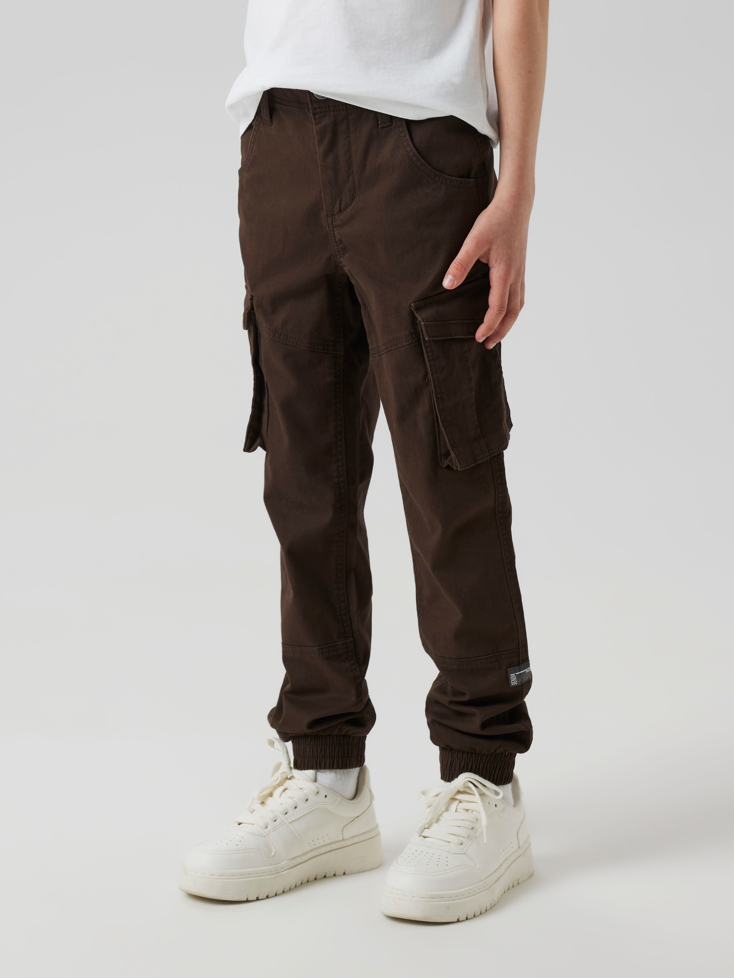 Name It Cargohose NKMRYAN – für Jungen mit verstellbarem Bund und Stretchkomfort unifarben, casual, regular fit, Twill