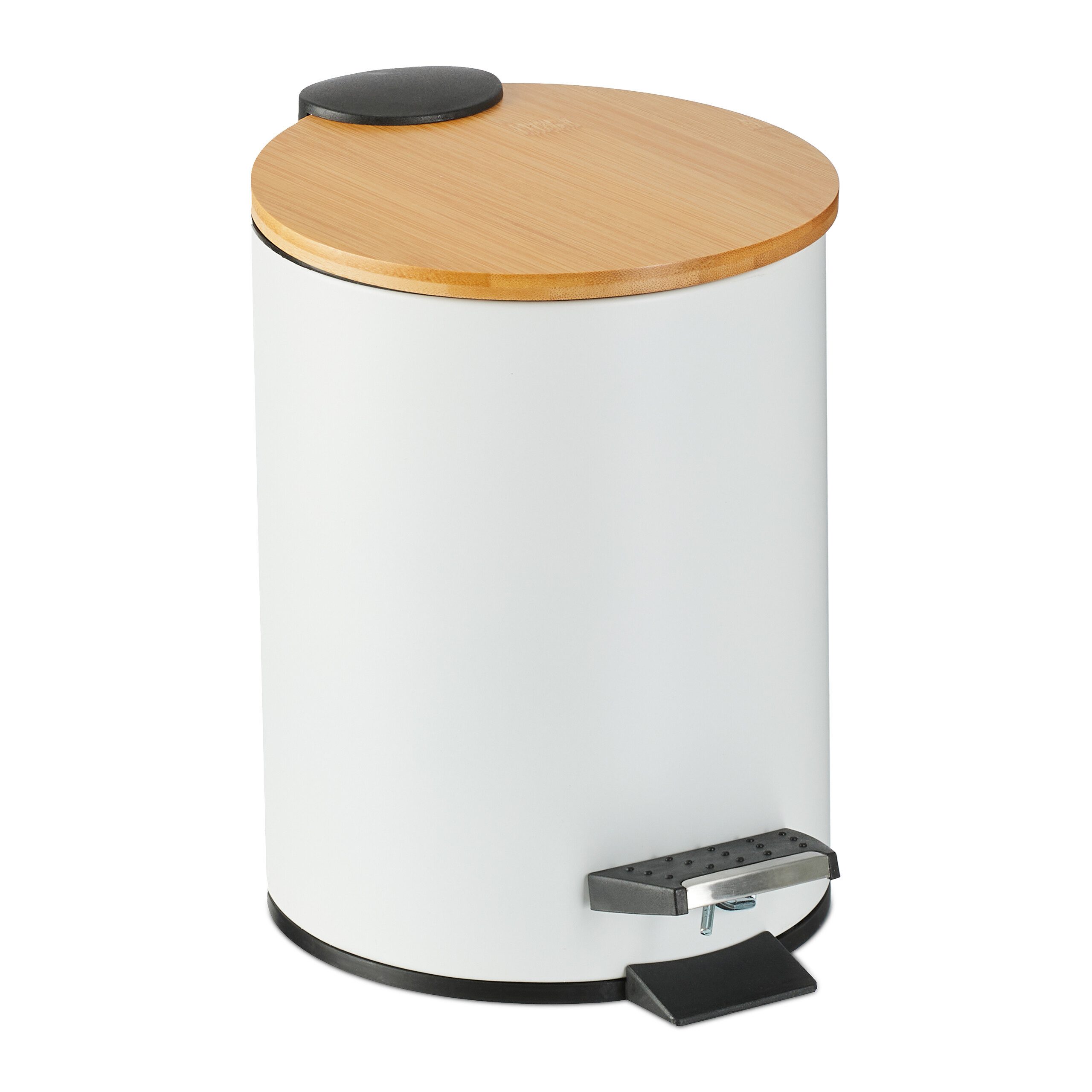 Mülleimer Bad Mülleimer 3 l mit Bambusdeckel