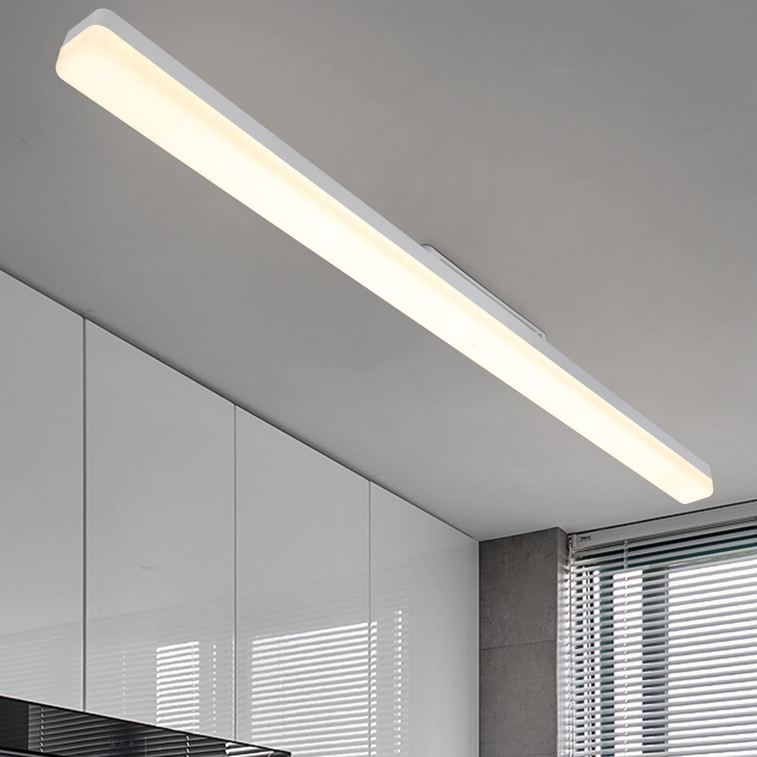 LED weiß Tageslicht Deckenleuchte Tageslichtlampe Indoor Wohnzimmer, für LED 4000K integriert, fest Nettlife Küche 90cm