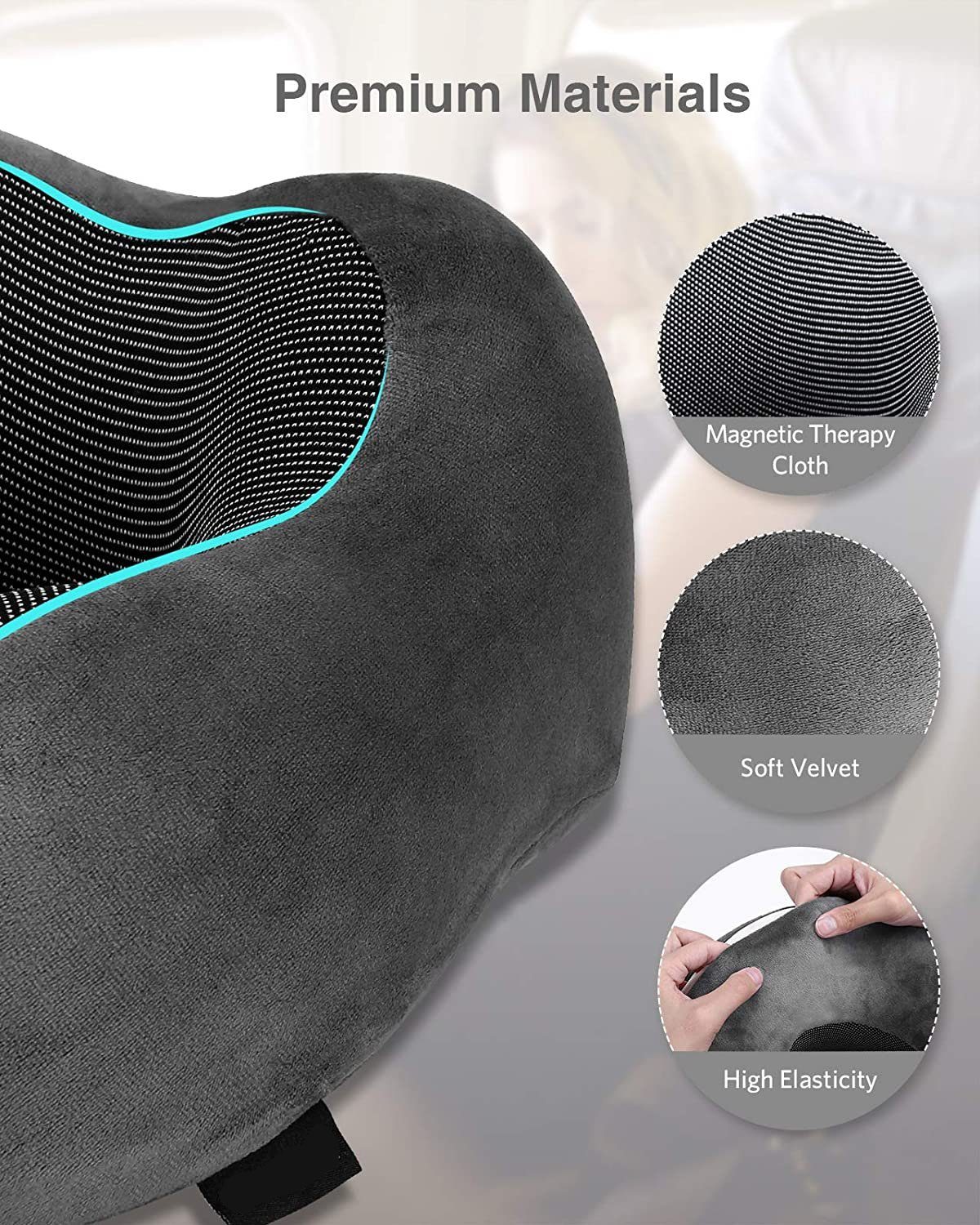 zggzerg Nackenstützkissen Reise Nackenkissen, Memory Foam Stoff Ergonomisch günstig online kaufen