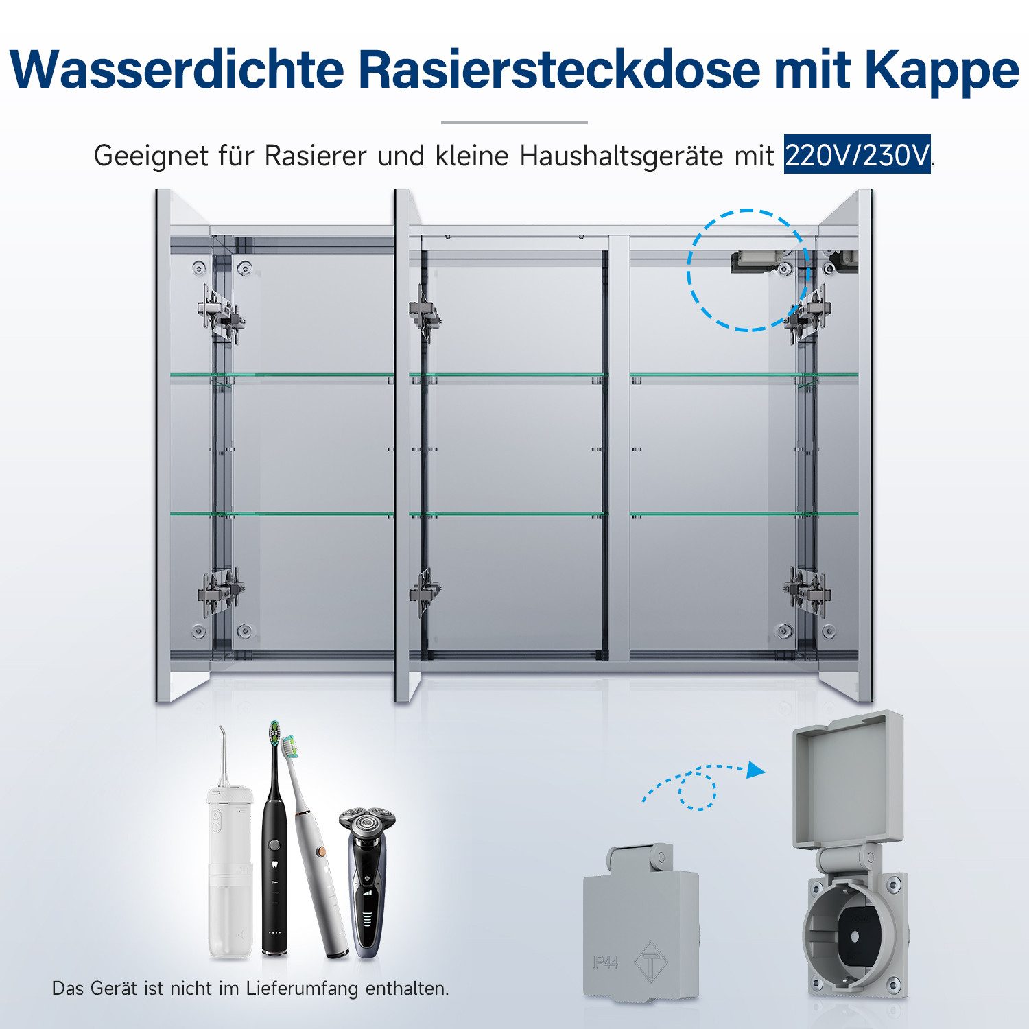 SONNI Badezimmerspiegelschrank Edelstahl Spiegelschrank 3-türig mit günstig online kaufen