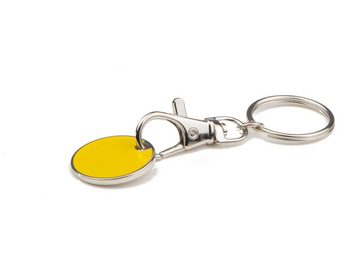 Livepac Office Schlüsselanhänger 5x Metall Schlüsselanhänger mit Einkaufschip / je1x orange,gelb,pink,t