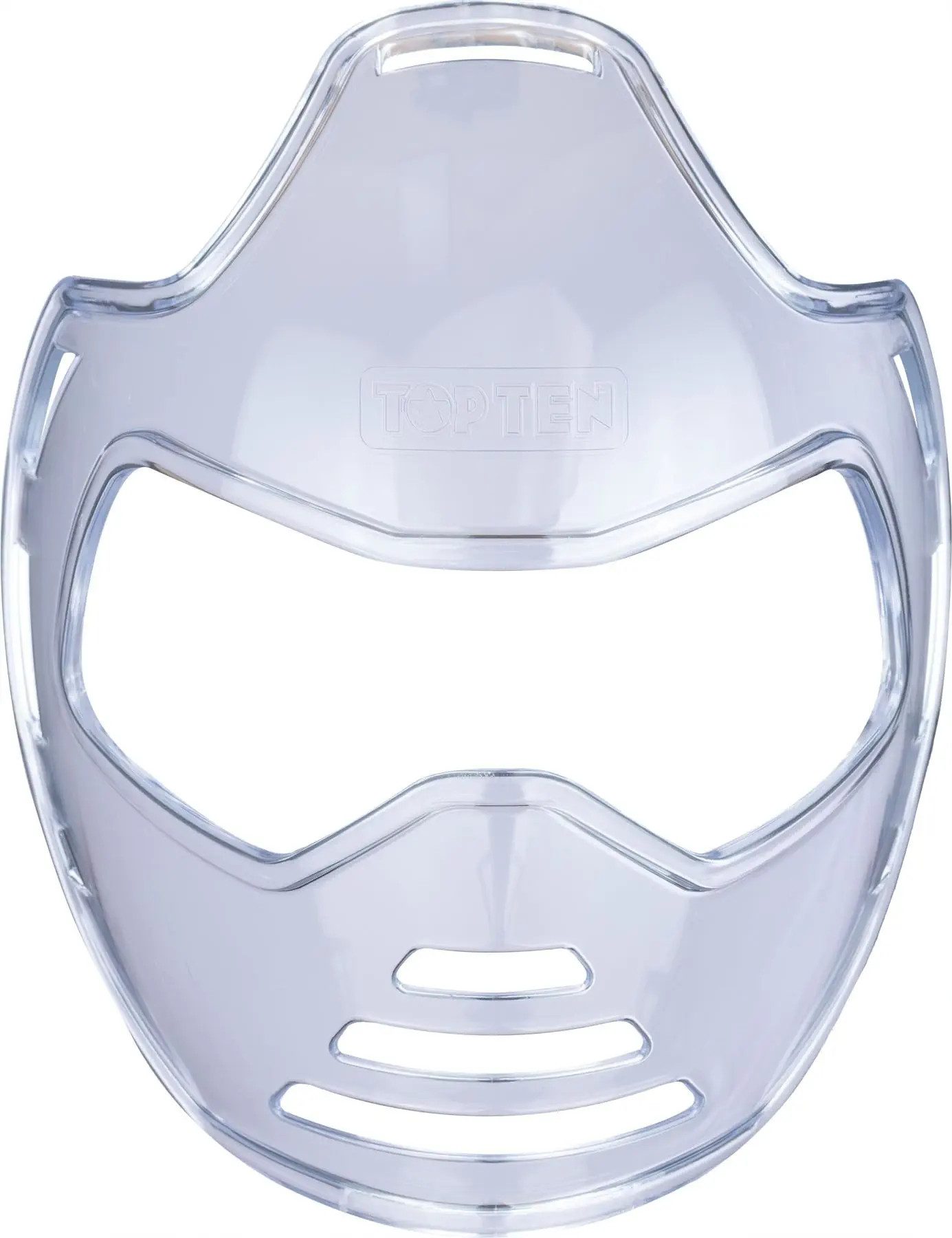 Top Ten Kopfschutz Gesichtsmaske SafeStrike für Kopfschutz Avantgarde Plexi Visier Maske (Stück, WAKO approved), bruchsicheres Polycarbonat, transparent für uneingeschränkte Sicht