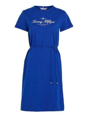 Tommy Hilfiger Shirtkleid 1985 REG C-NK SHORT DRESS SS Strandkleid, Sommerkleid mit Tailienband, Kurzarm, Luftig Leicht