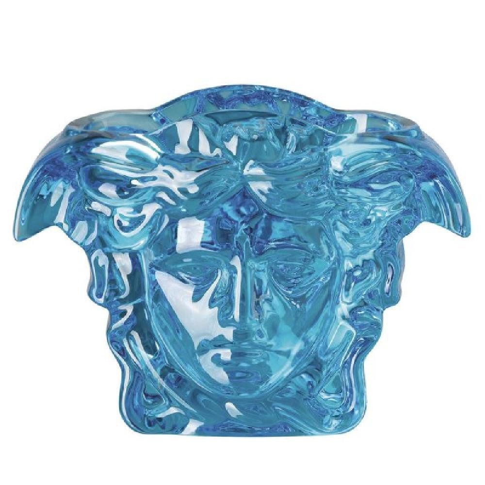 Versace Dekovase by Rosenthal Vase Medusa Grande Blau Glas (19cm)