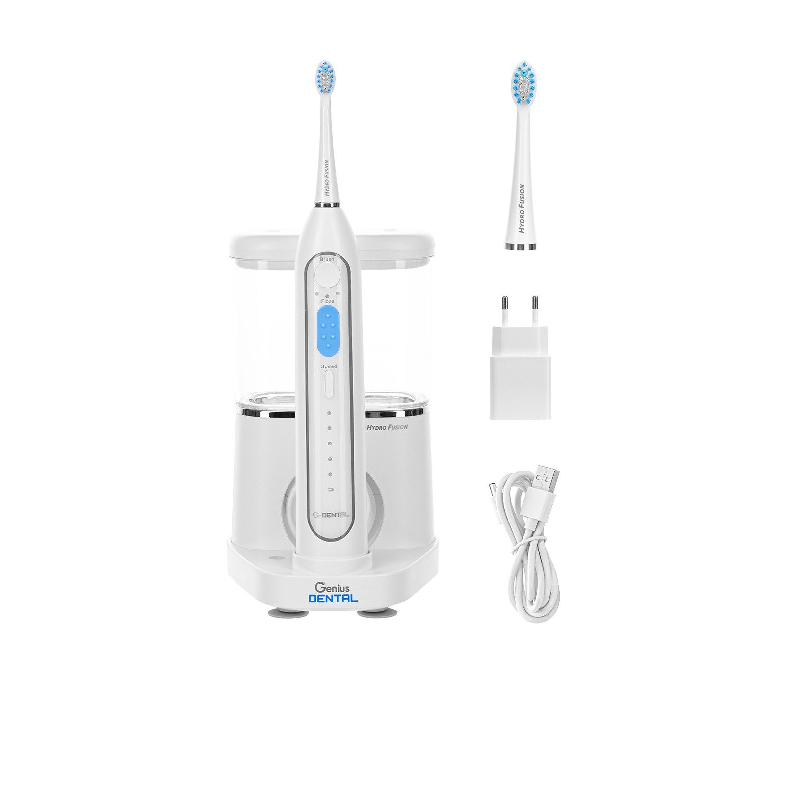 Genius Elektrische Zahnbürste Elektrische Zahnbürste inkl. Munddusche 8tlg Genius Dental Hydro