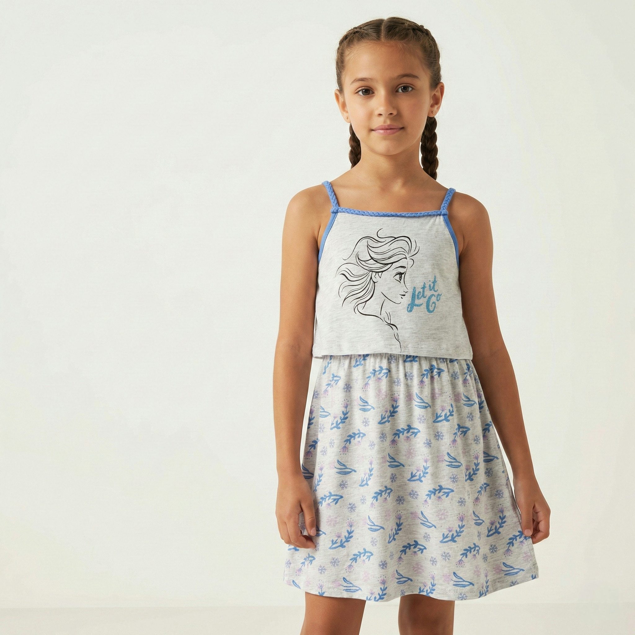 Disney Frozen Sommerkleid Die Eiskönigin Elsa Mädchen Kinder Kleid Gr. 104 bis 134