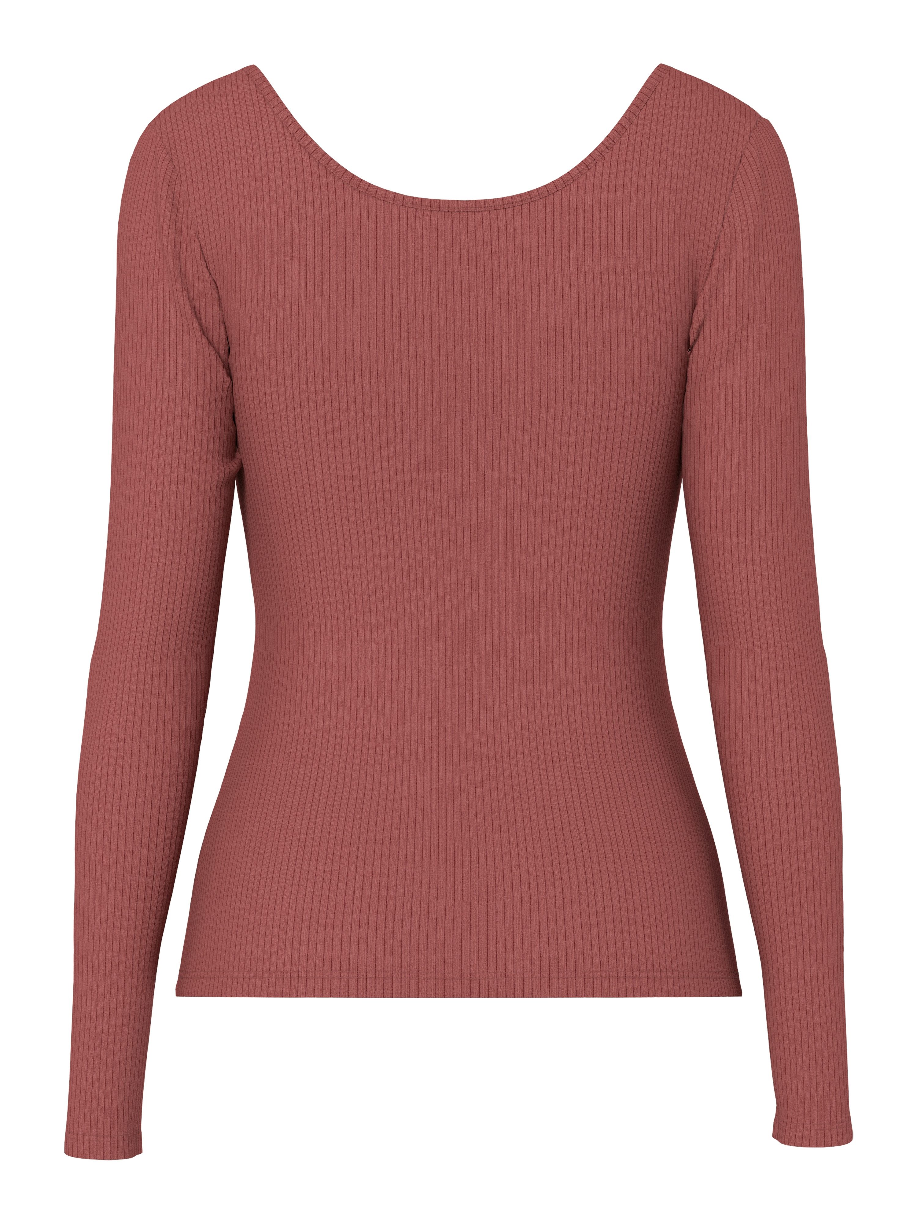 pieces Langarmshirt PCKITTE LS TOP NOOS BC Baumwollmischung, slim fit