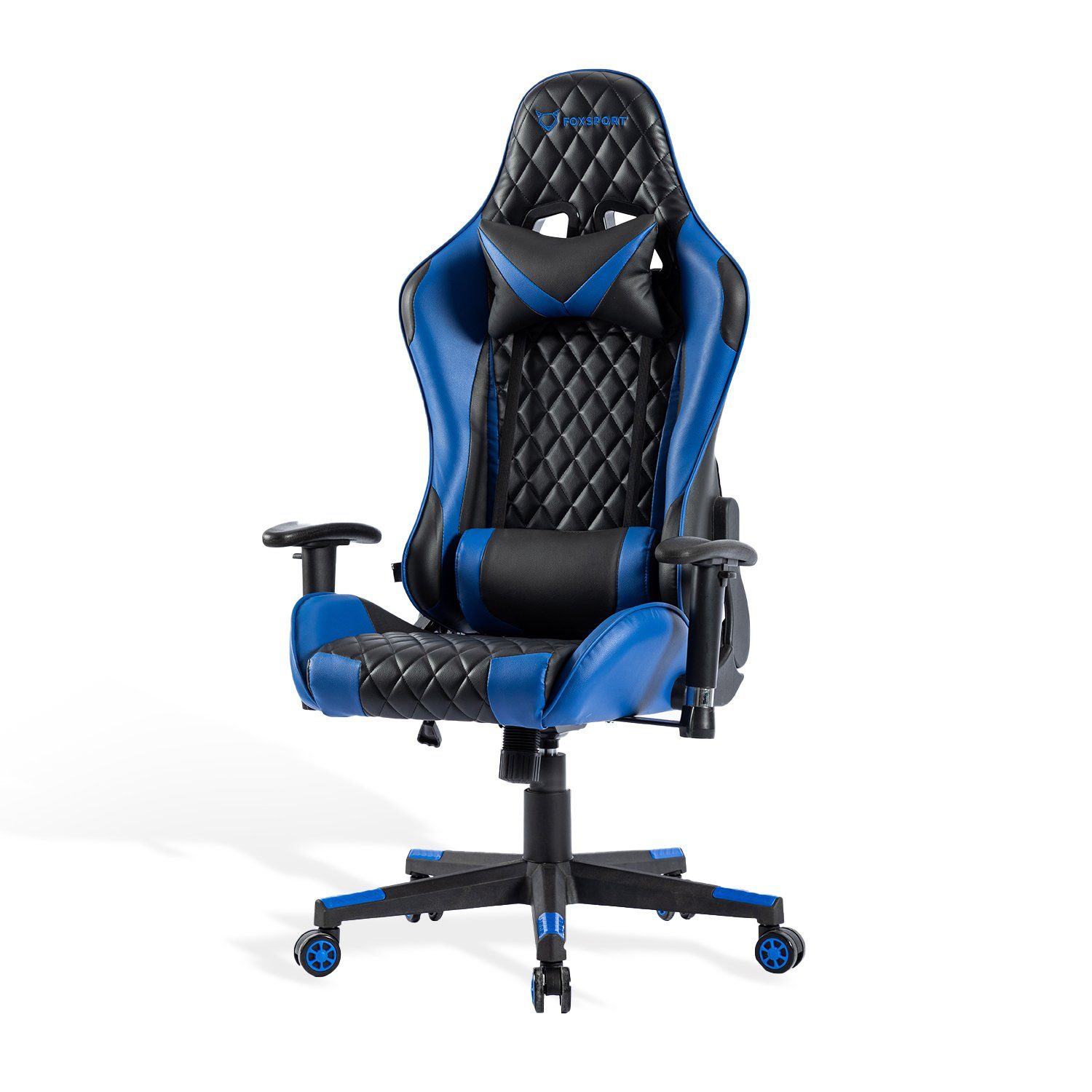 kg Gamer Wippmechanismus, (Professioneller Eingebauter Belastbarkeit: 150 Max. blau Stühle ergonomisch FOXSPORT Gamingstuhl), Gaming-Stuhl