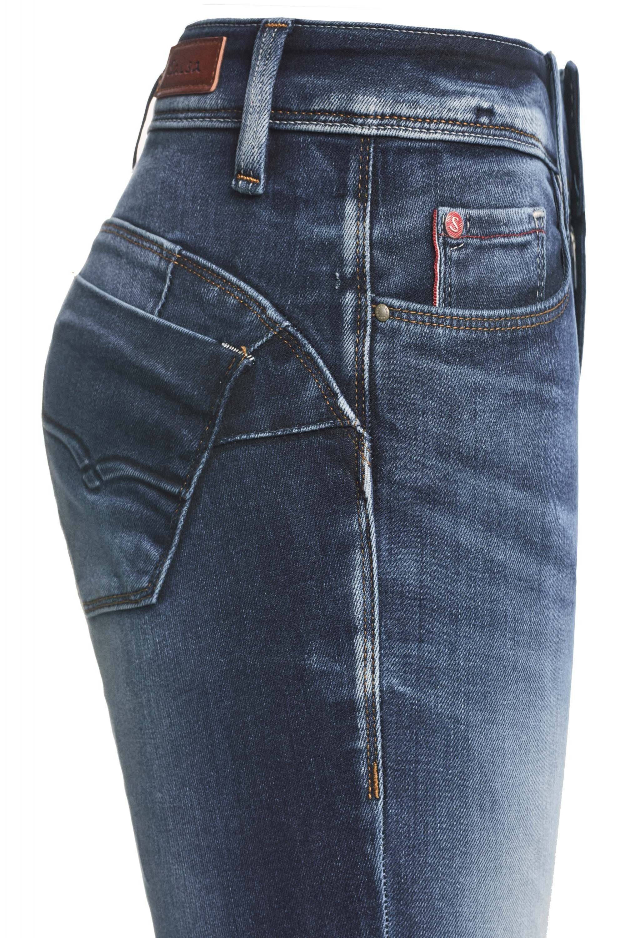 Salsa Stretch-Jeans SALSA UP PUSH 120169.8504 WONDER JEANS waschung premium CAPRI blue