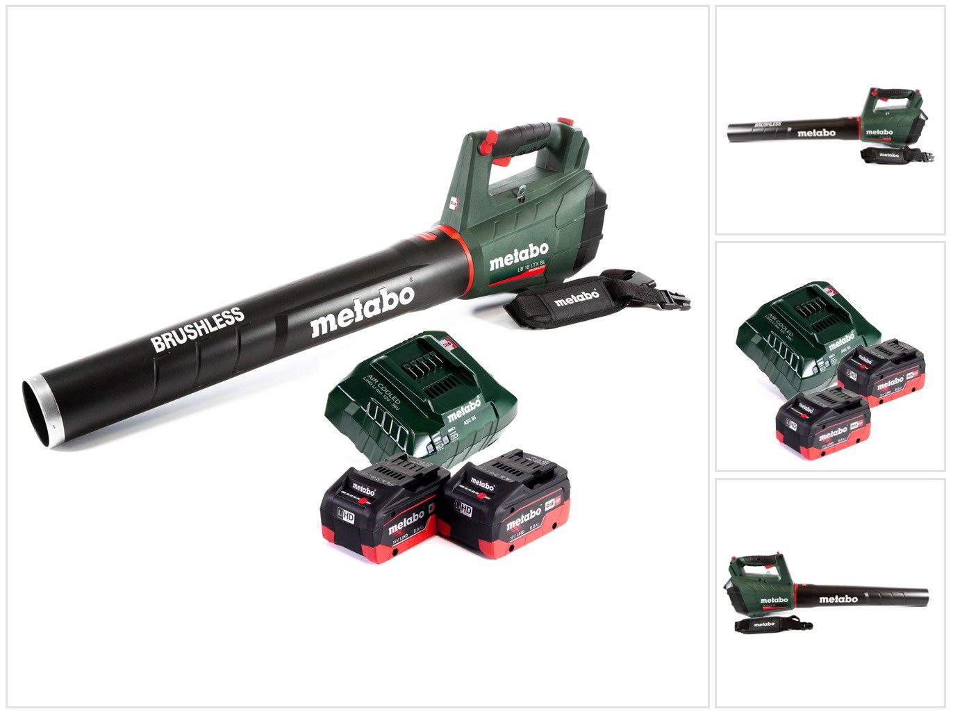 metabo Akku-Laubbläser LB 18 LTX BL Akku Laubbläser 18 V Brushless + 2x Akku 8,0 Ah + Ladege