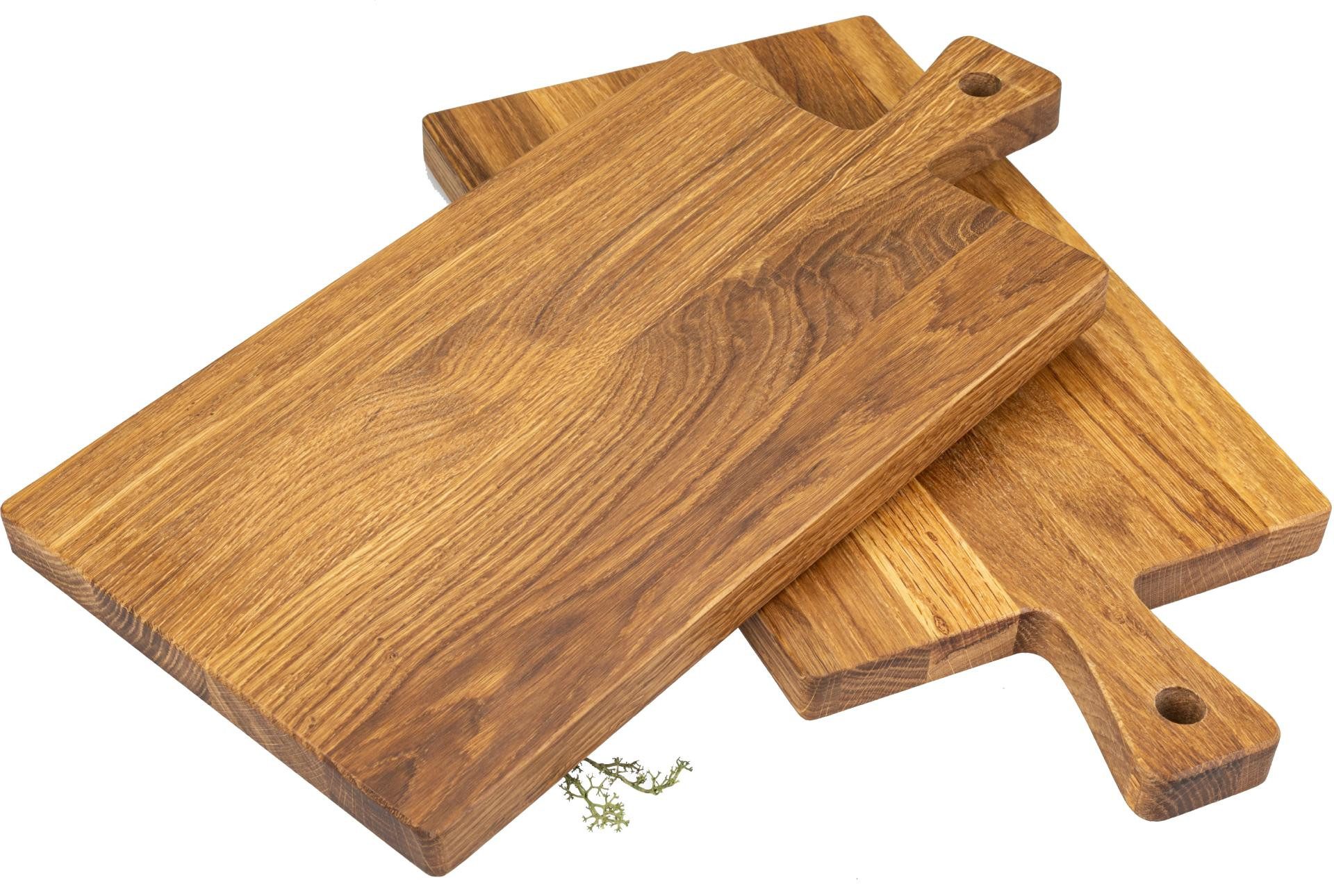 Holz Frank Schneidebrett Schneidebrett mit Griff aus Eiche geölt - Servierbrett 40 x 20 x 2 cm, Holz, (1-St)