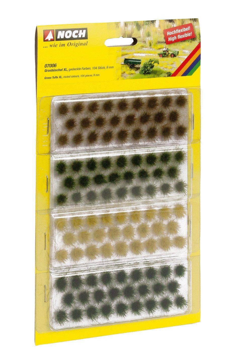 NOCH Modelleisenbahn-Streumaterial NOCH® Grasbüschel XL, dunkelgrün, mittelgrün, brau, Gras-Dekoration