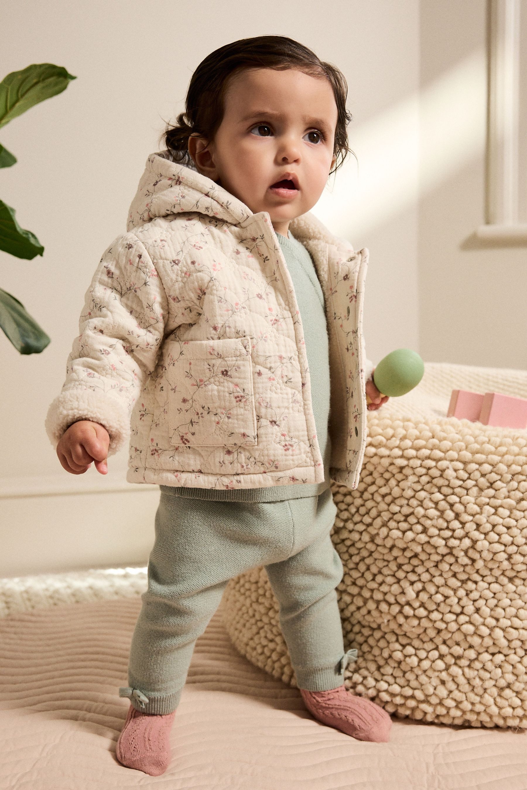 Next Steppjacke Baby Jersey-Mantel in Knitteroptik (1-St) – Bild 4 von 5