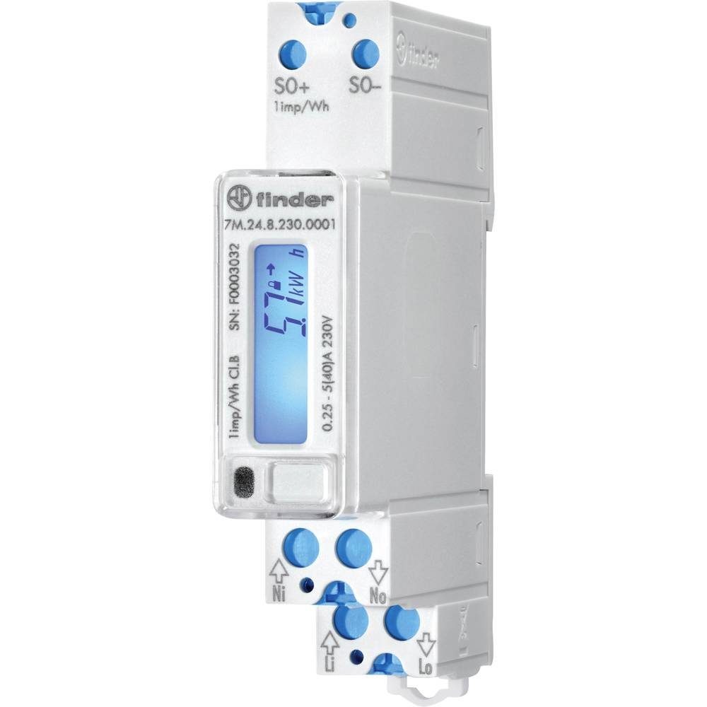 Stromverbrauchszähler Elektronischer Energiezähler einphasig 230 V/AC