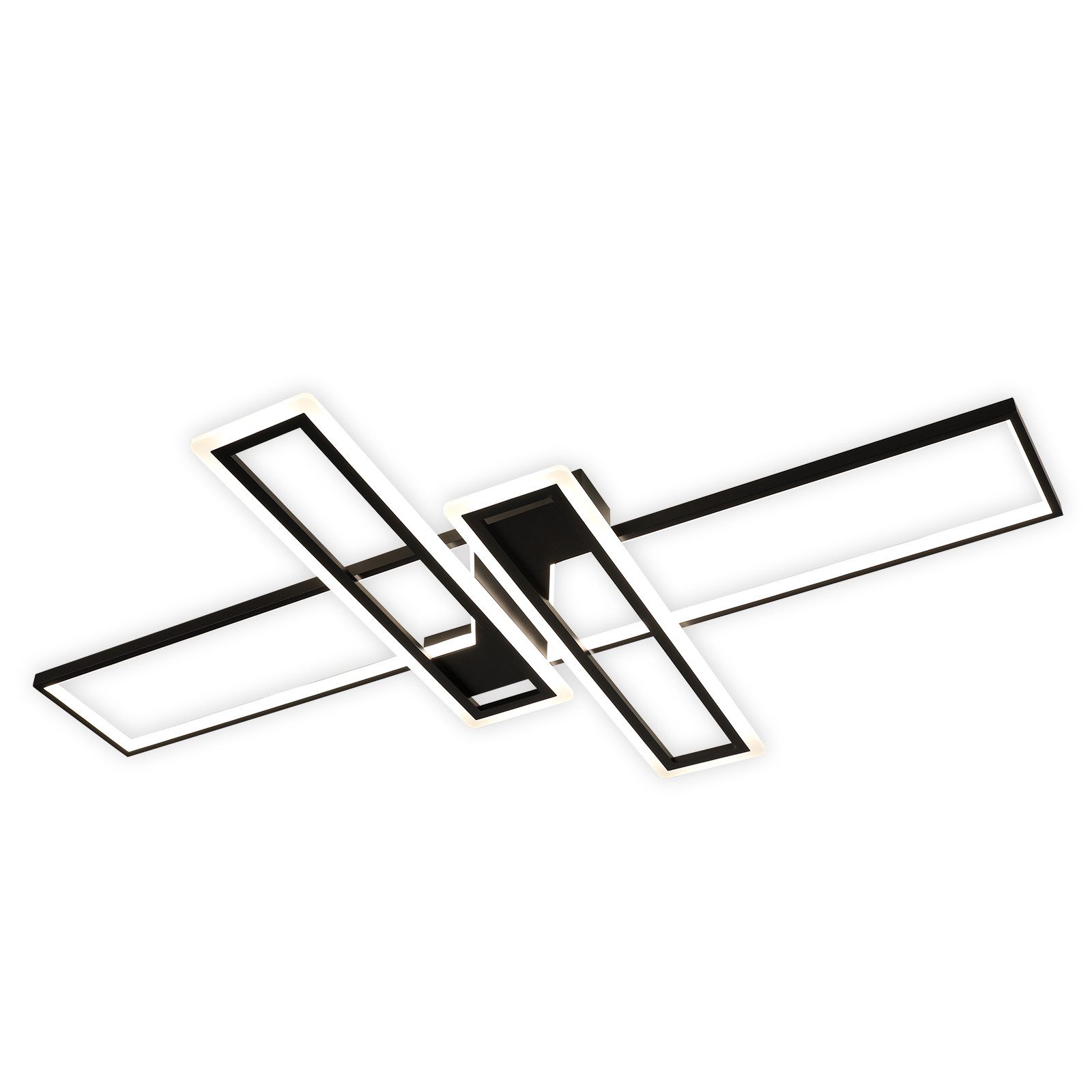 Riserva LED Dekolicht LED Deckenleuchte 84W Schwarz 4500K 120x80cm Modern, LED wechselbar